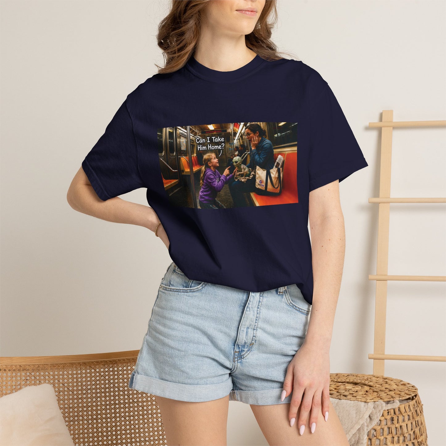Can I Take Him Home? Funny Garment-Dyed T-Shirt — Cute Gift for Him or Her