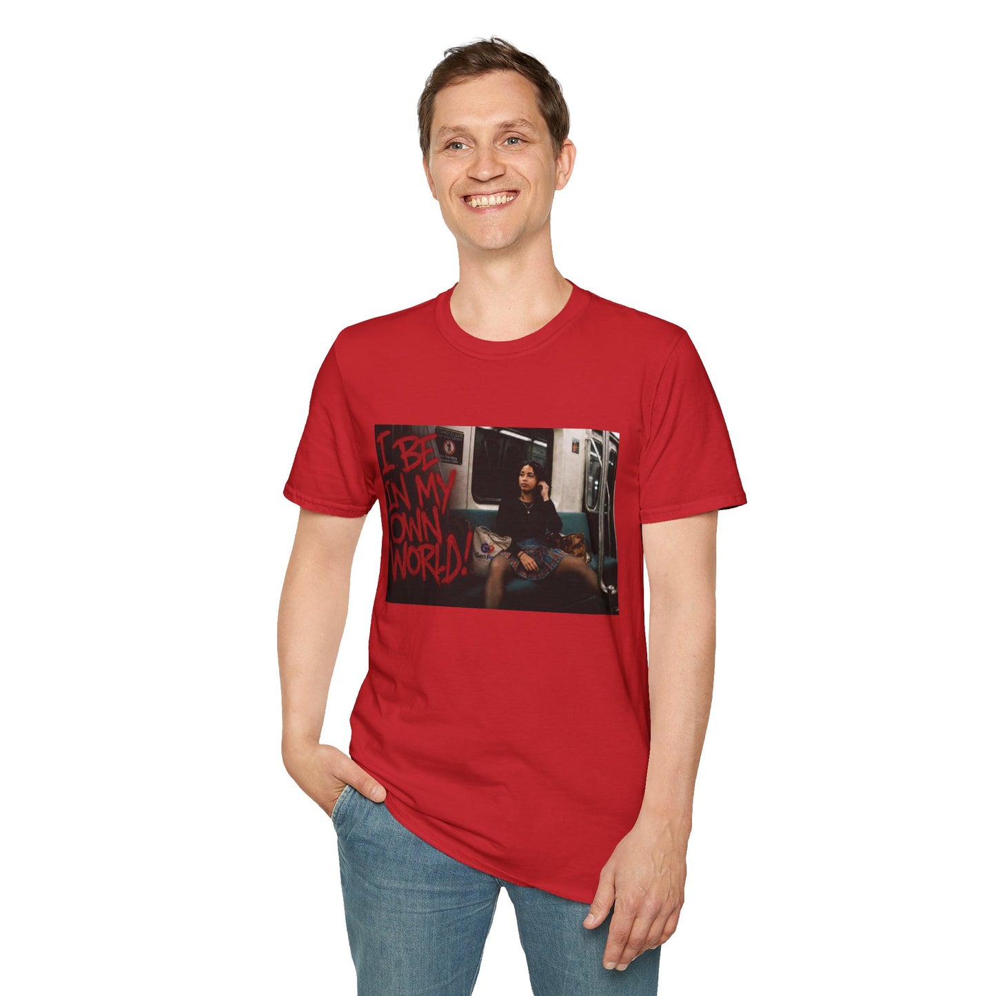 I be in my own world Unisex Softstyle T-Shirt