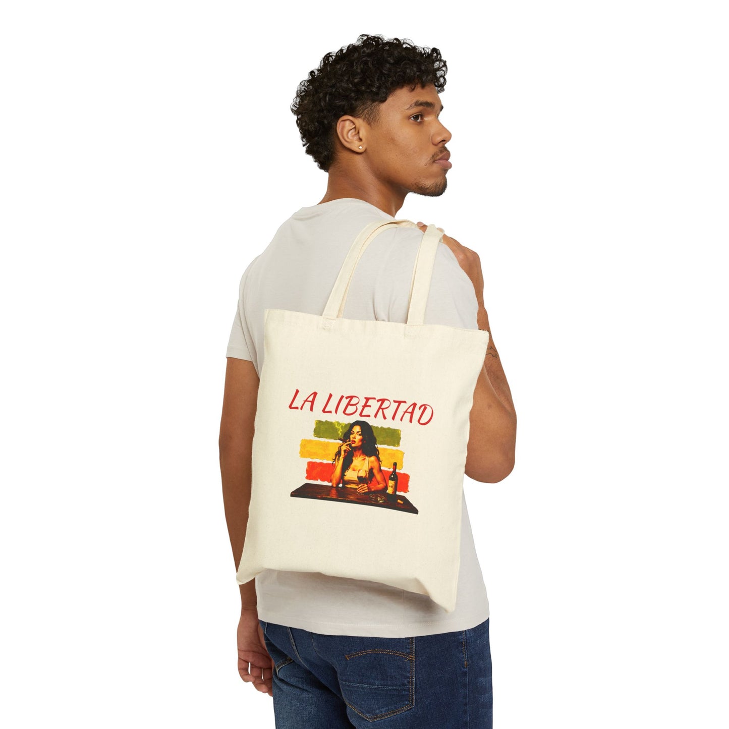 La Libertad Dual Graphic Cotton Canvas Tote Bag