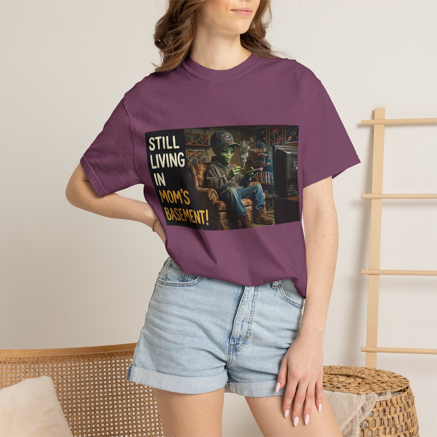 Still living in mom's basement Unisex Garment-Dyed T-shirt