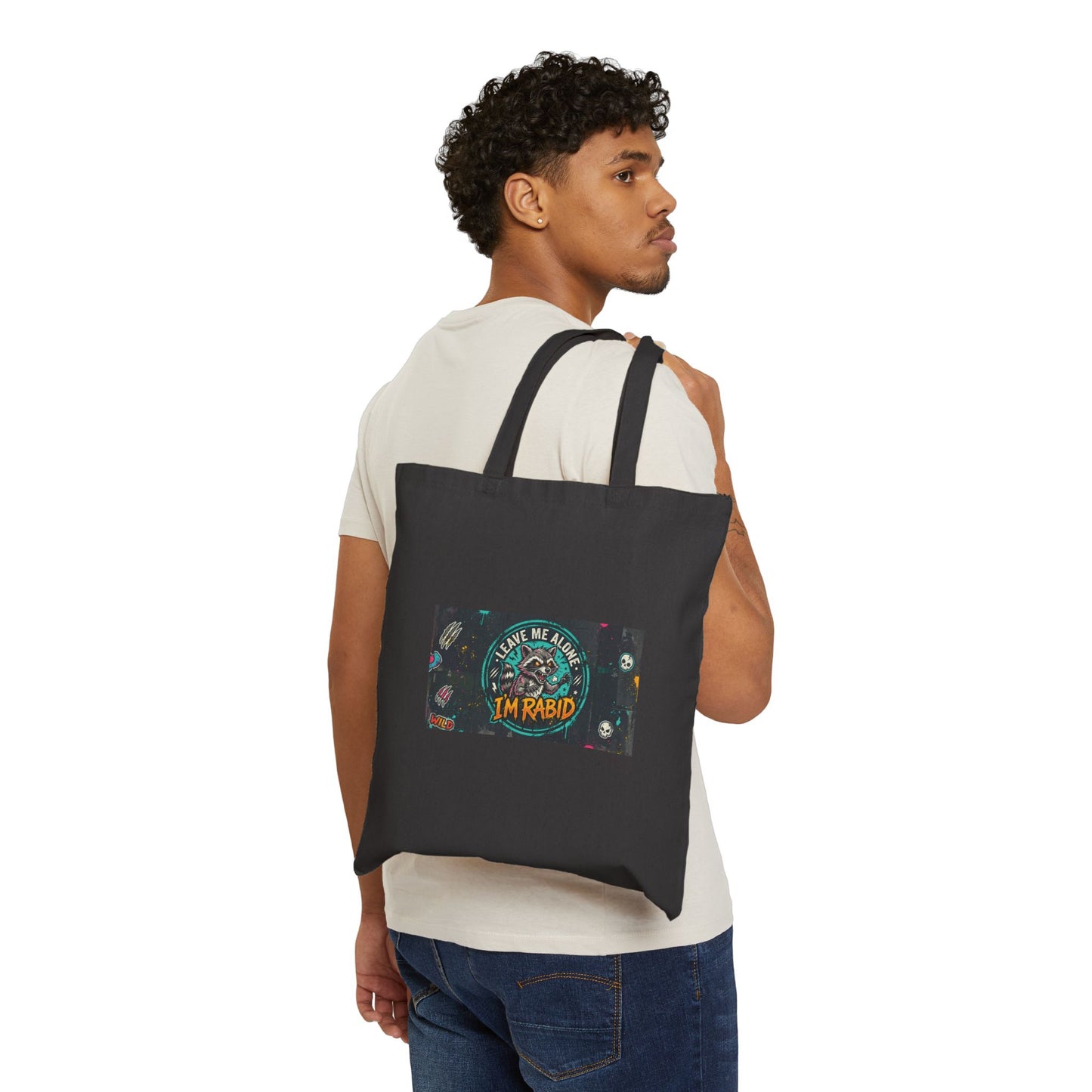 Dual Graphic Cotton Canvas Tote Bag