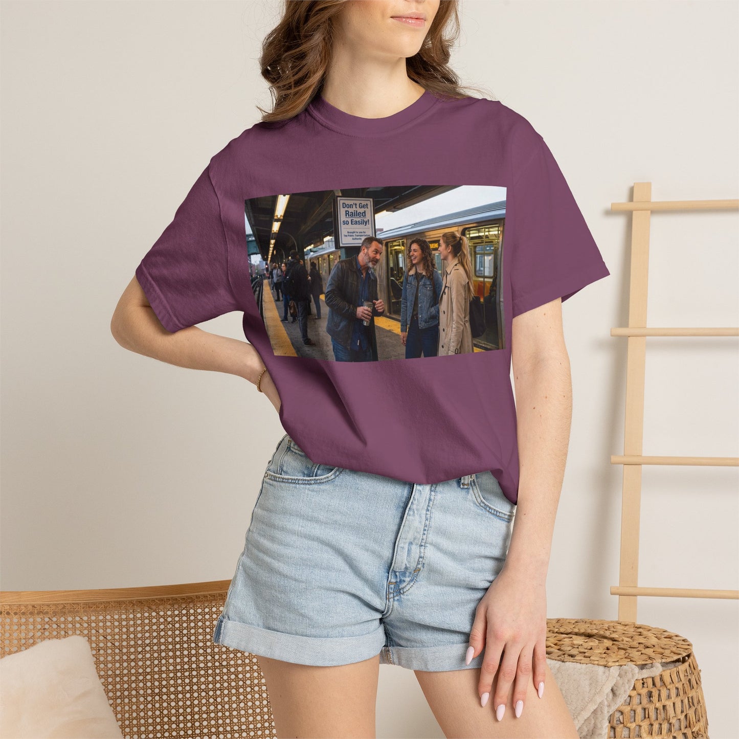 Don't Get Railed Funny Adult Humor Garment-Dyed T-Shirt — Gag Gift