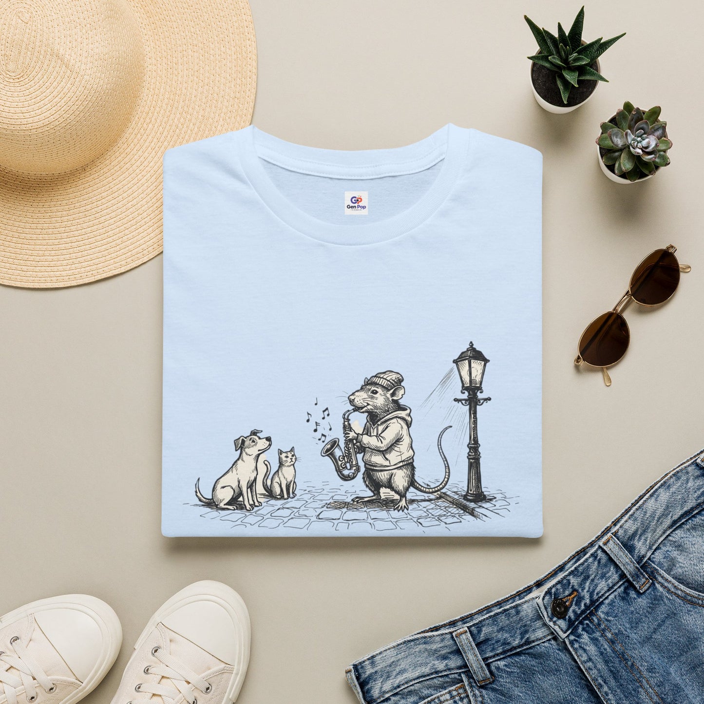 Musical Rat Funny Graphic Softstyle Tee — Unique City Inspired Gift