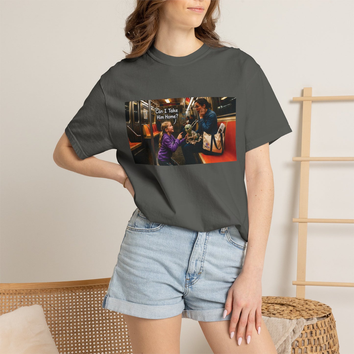 Can I Take Him Home? Funny Garment-Dyed T-Shirt — Cute Gift for Him or Her