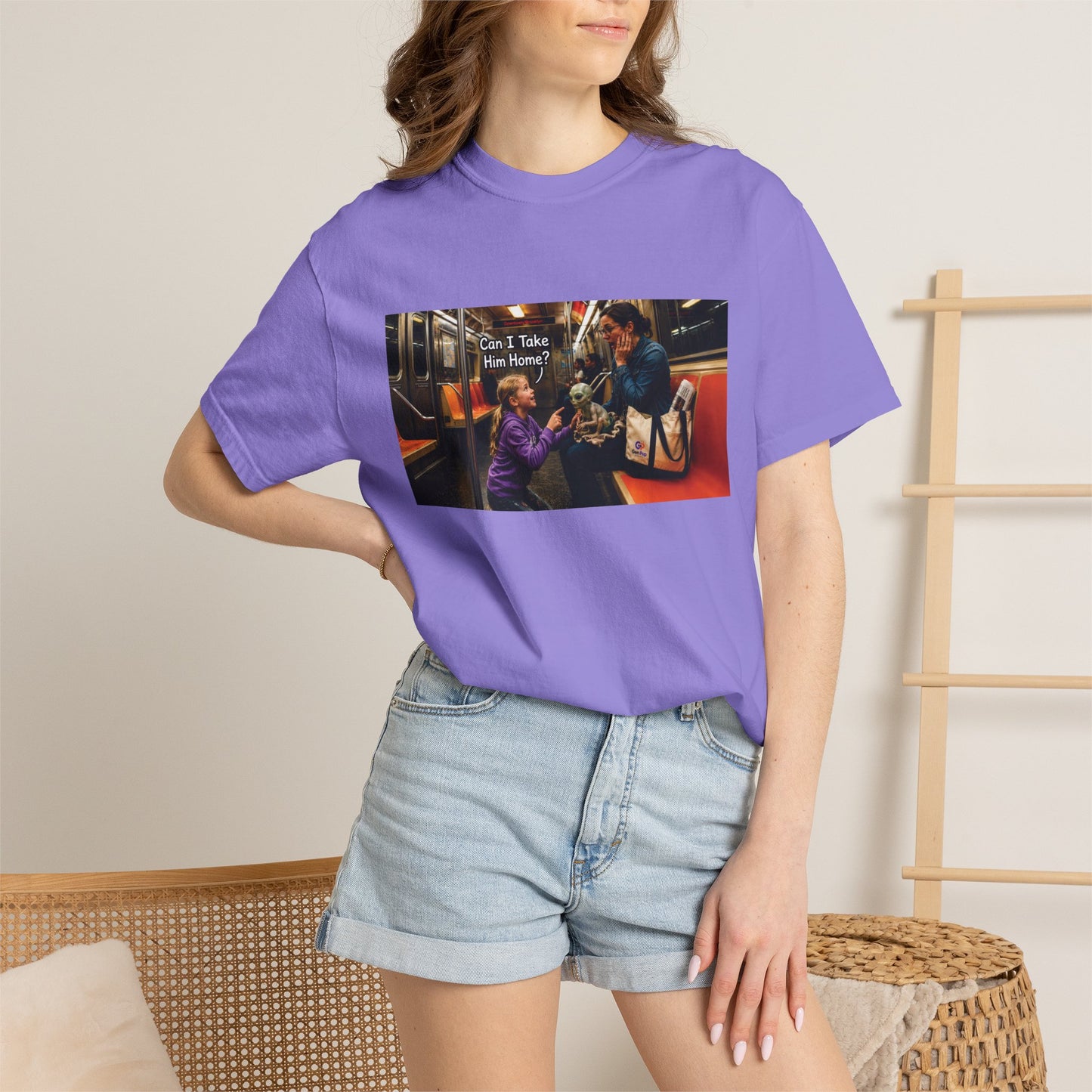 Can I Take Him Home? Funny Garment-Dyed T-Shirt — Cute Gift for Him or Her