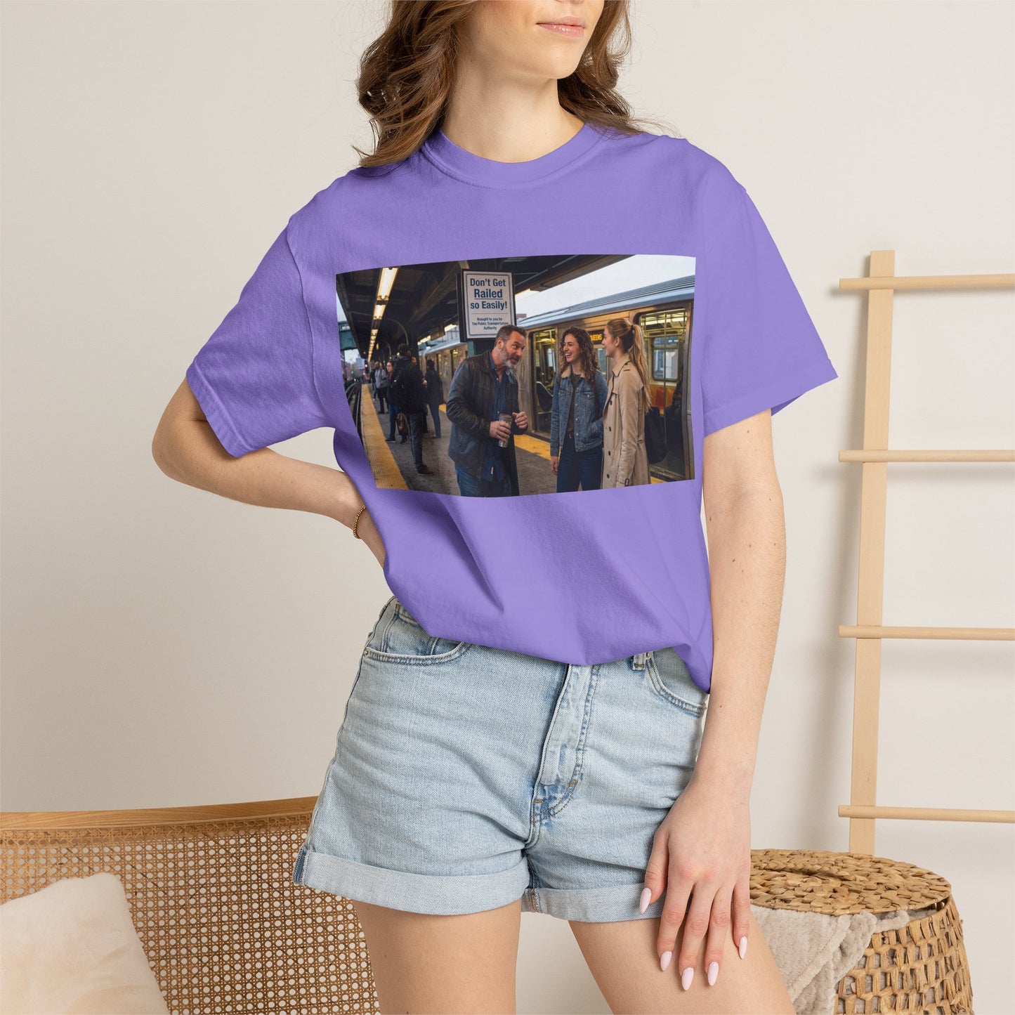 Don't Get Railed Funny Adult Humor Garment-Dyed T-Shirt — Gag Gift