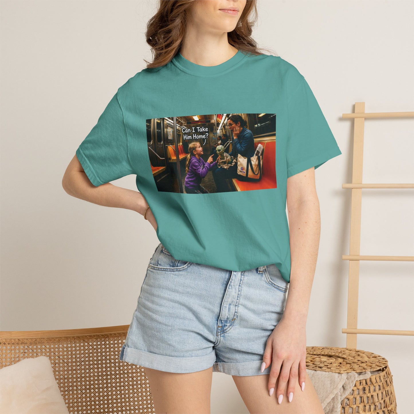 Can I Take Him Home? Funny Garment-Dyed T-Shirt — Cute Gift for Him or Her
