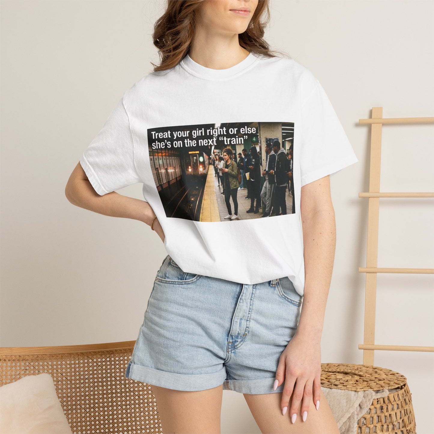 Treat your girl right or else Unisex Garment-Dyed T-shirt