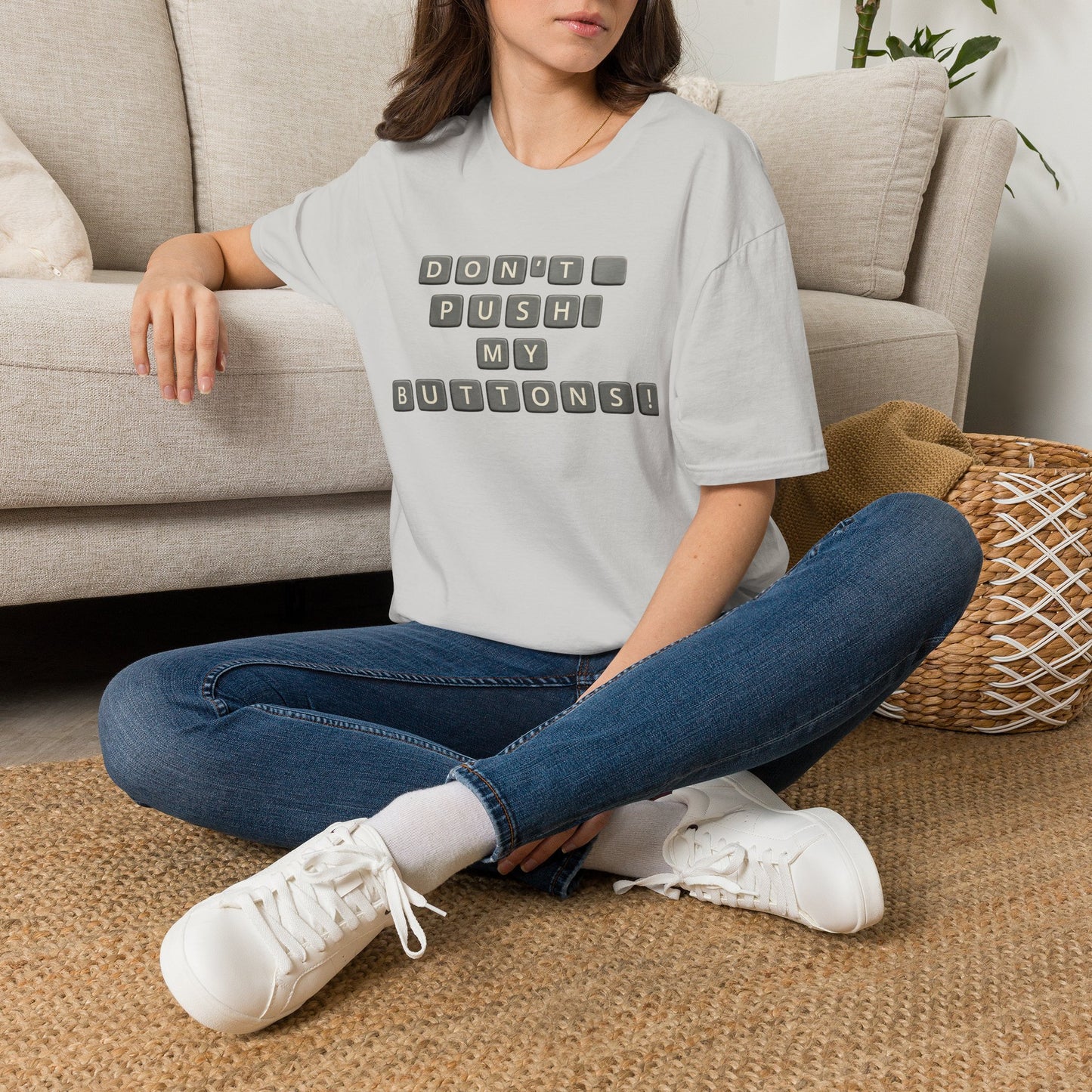 Don't Push My Buttons Funny Softstyle Tee — Relatable Gift Idea