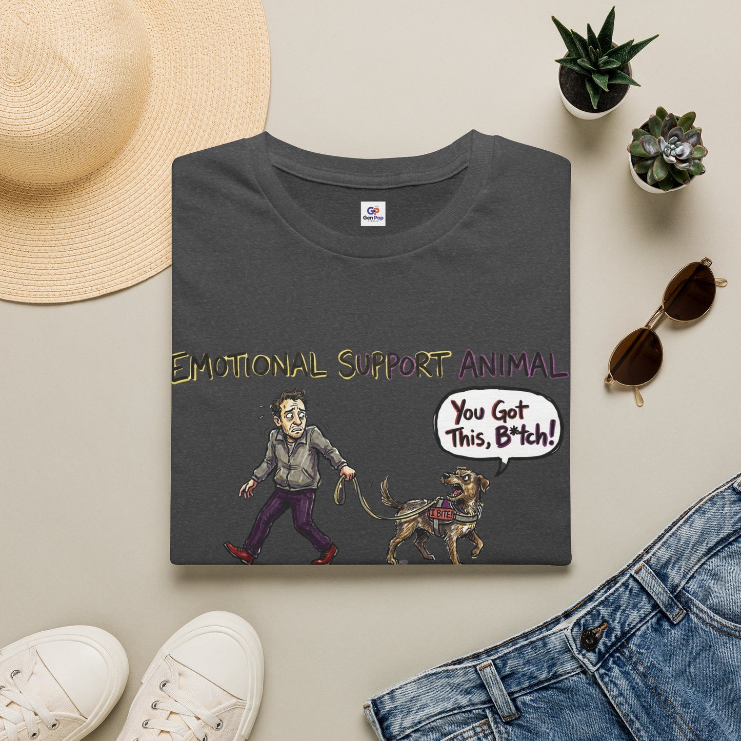 Emotional support animal Unisex Softstyle T-Shirt