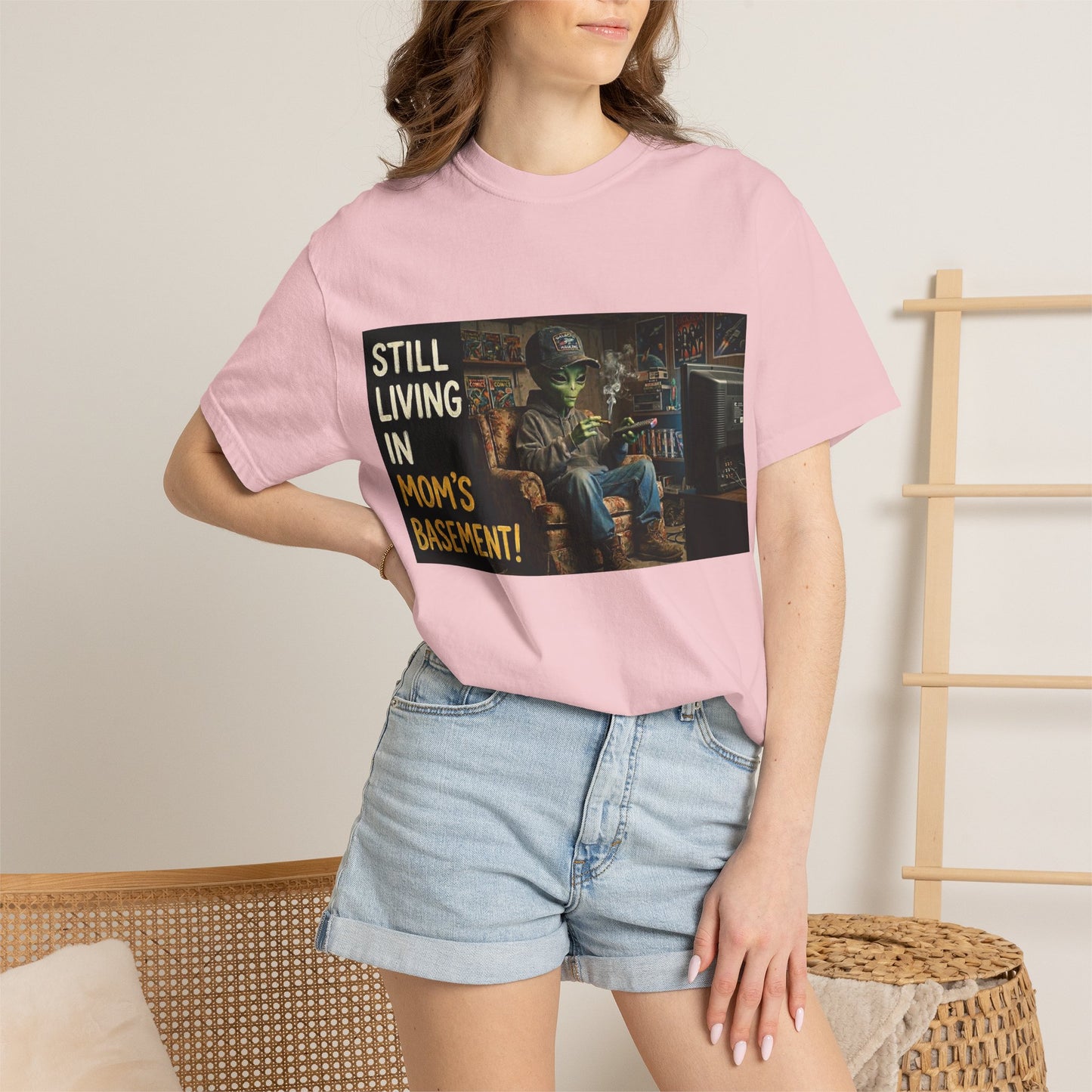 Still living in mom's basement Unisex Garment-Dyed T-shirt