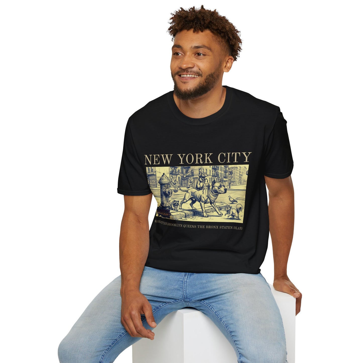 The Concrete Jungle NYC Graphic Softstyle Tee — Unique Gift for New Yorkers & Tourists