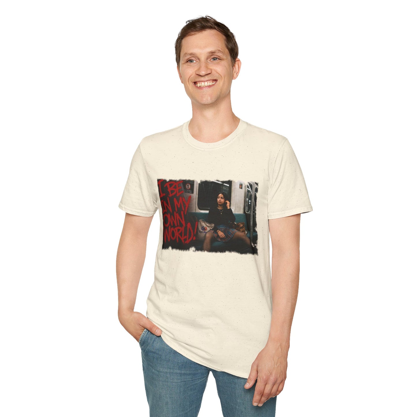 I be in my own world Unisex Softstyle T-Shirt