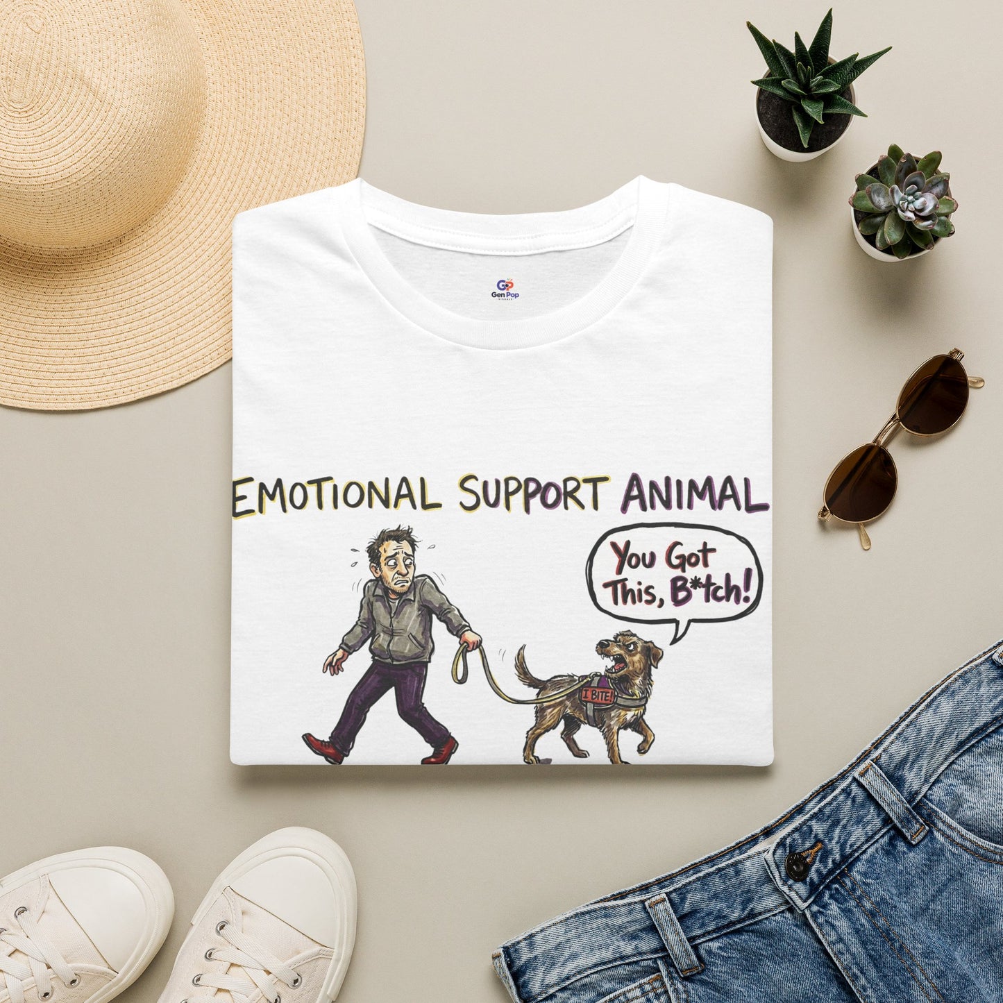 Emotional support animal Unisex Softstyle T-Shirt