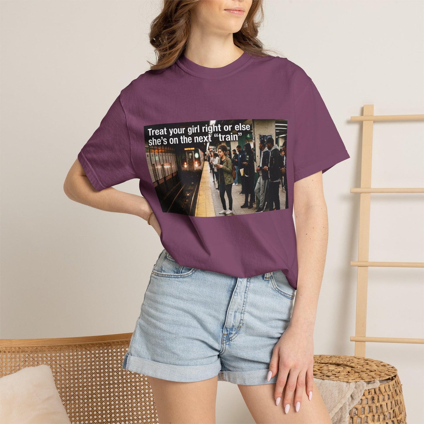 Treat your girl right or else Unisex Garment-Dyed T-shirt