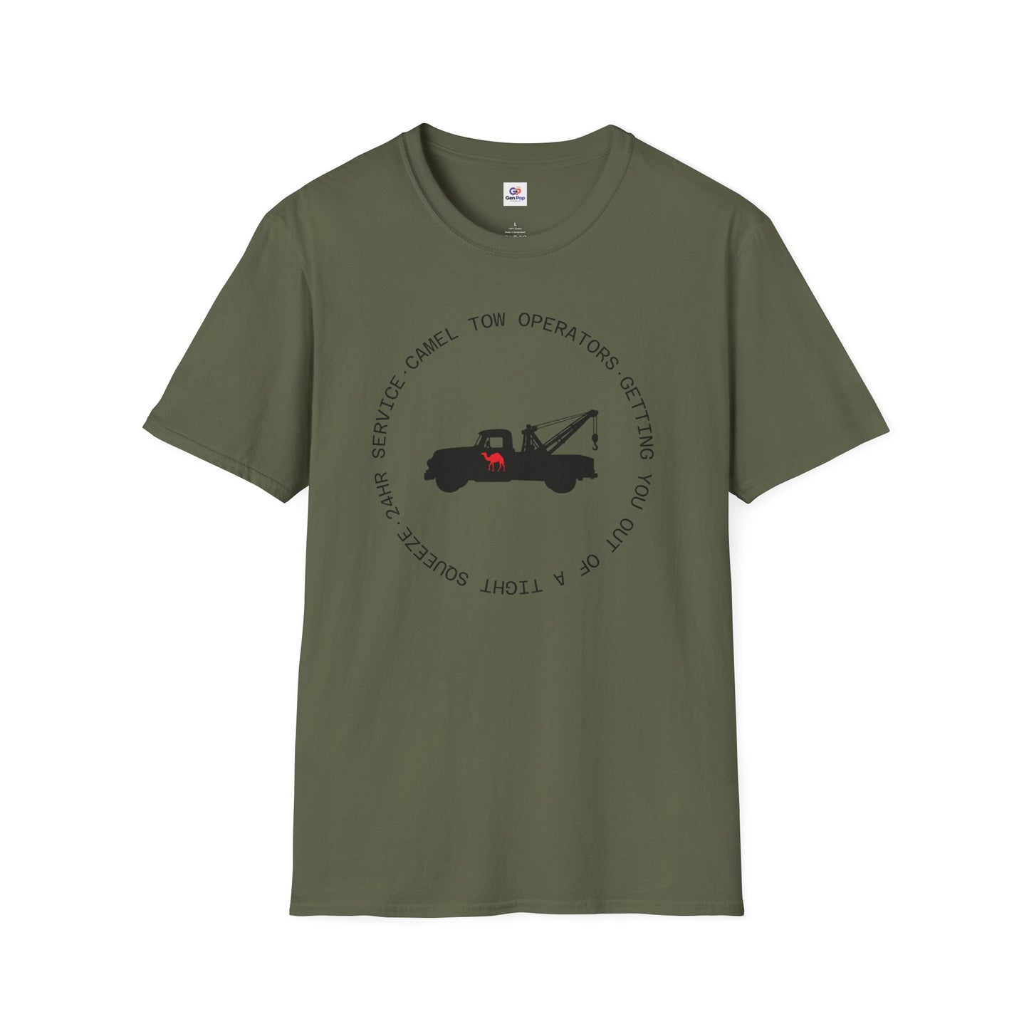 Camel Tow Operators Funny Adult Humor Softstyle Tee — Gag Gift for Him or Her