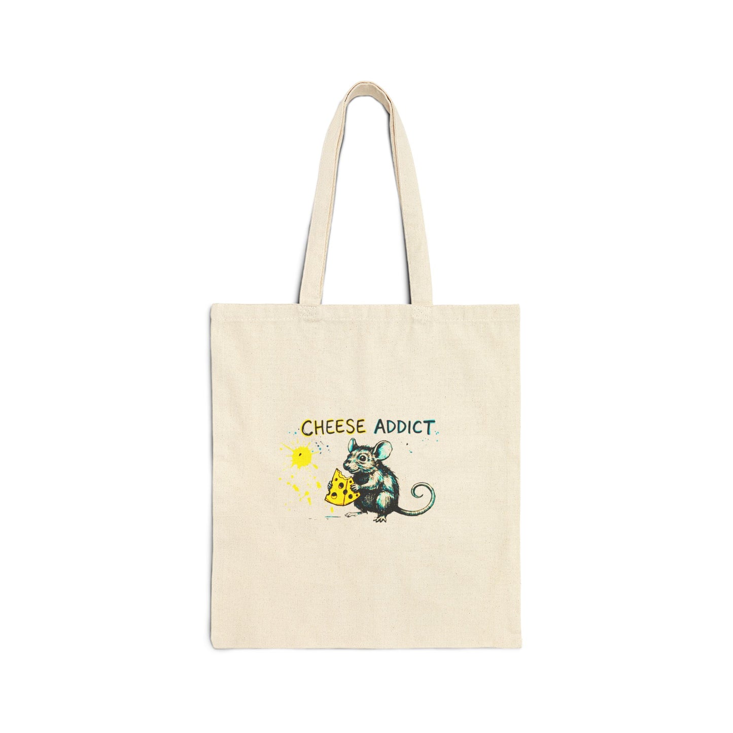 Cheese Addict Dual Graphic Cotton Canvas Tote Bag