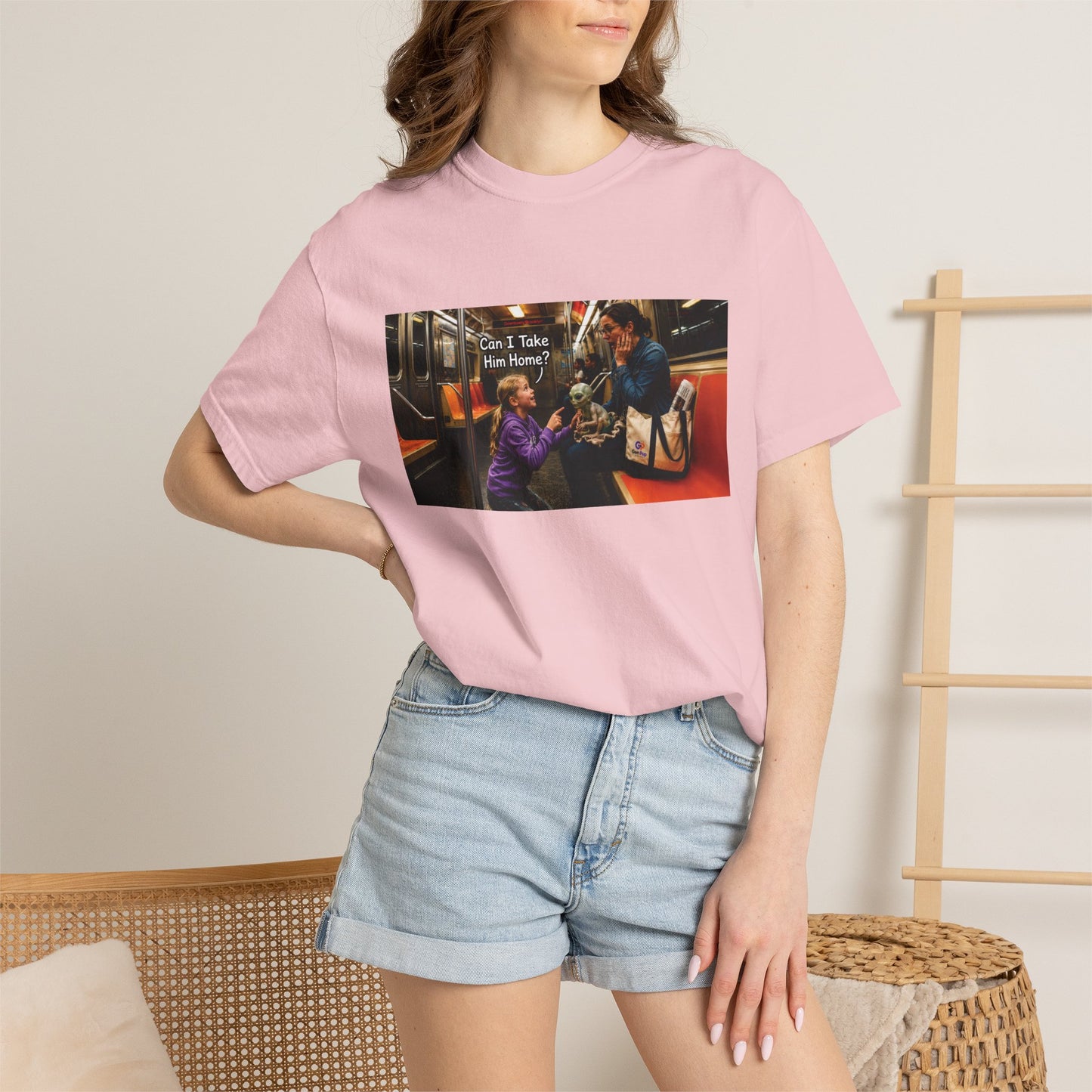 Can I Take Him Home? Funny Garment-Dyed T-Shirt — Cute Gift for Him or Her