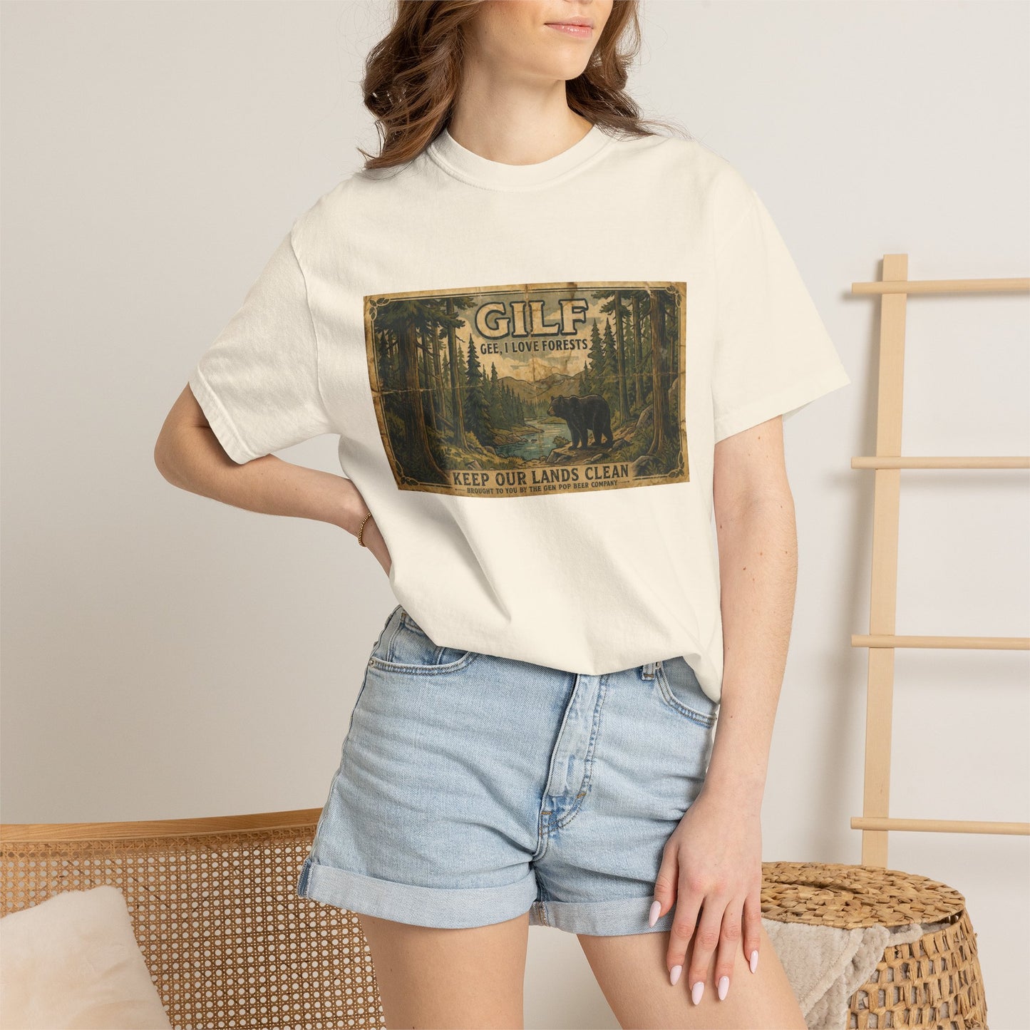 GILF Bear Funny Adult Humor Garment-Dyed Tee — Gag Gift for Him or Her