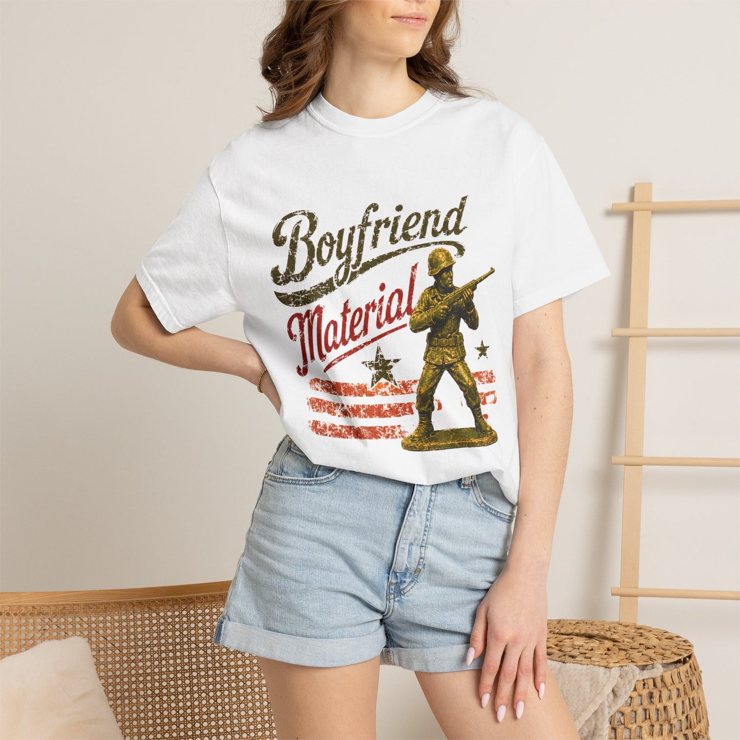 Boyfriend Material Funny Garment-Dyed Tee — Funny Gift for Him