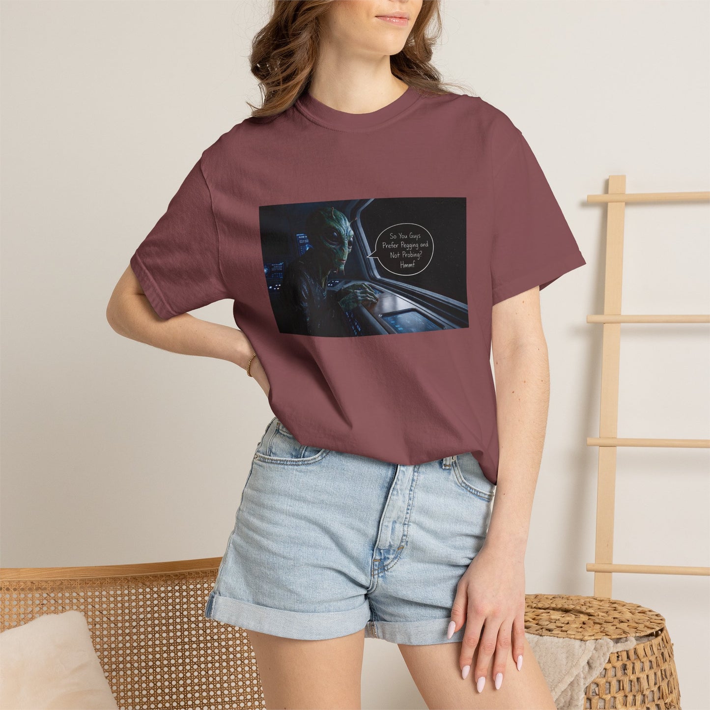 Alien Probing Unisex Garment-Dyed T-shirt