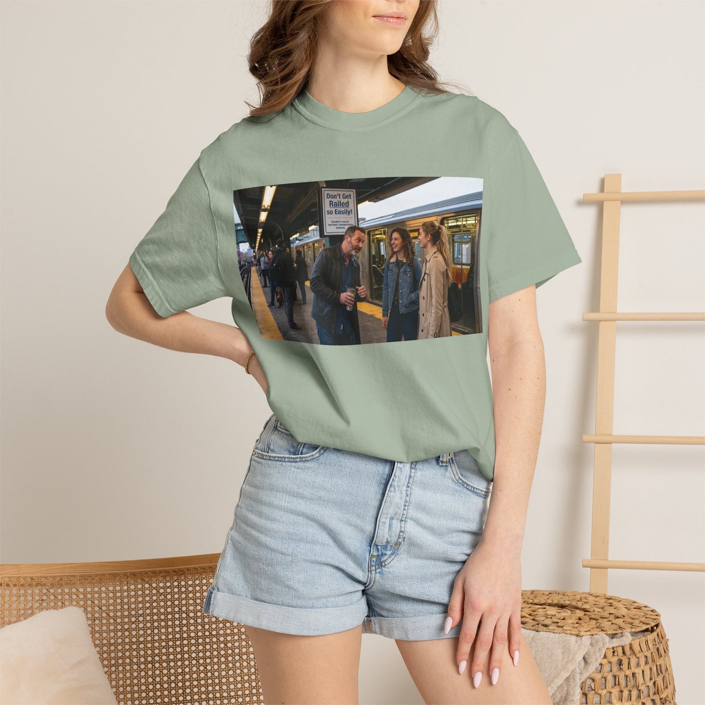 Don't Get Railed Funny Adult Humor Garment-Dyed T-Shirt — Gag Gift