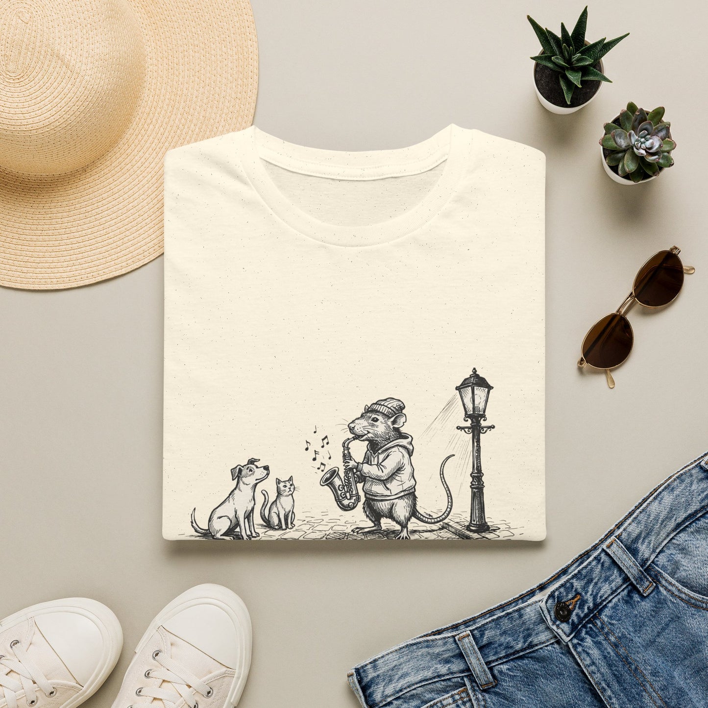 Musical rat Unisex Softstyle T-Shirt