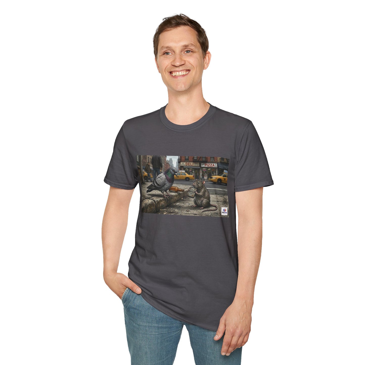 Pigeon & Rat Buddy Unisex Softstyle T-Shirt