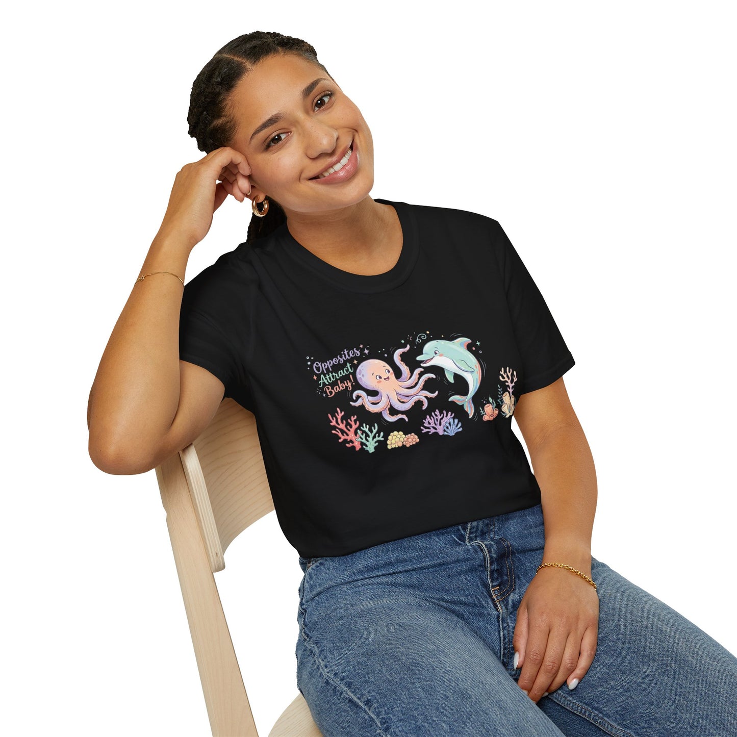 Opposites attract Unisex Softstyle T-Shirt