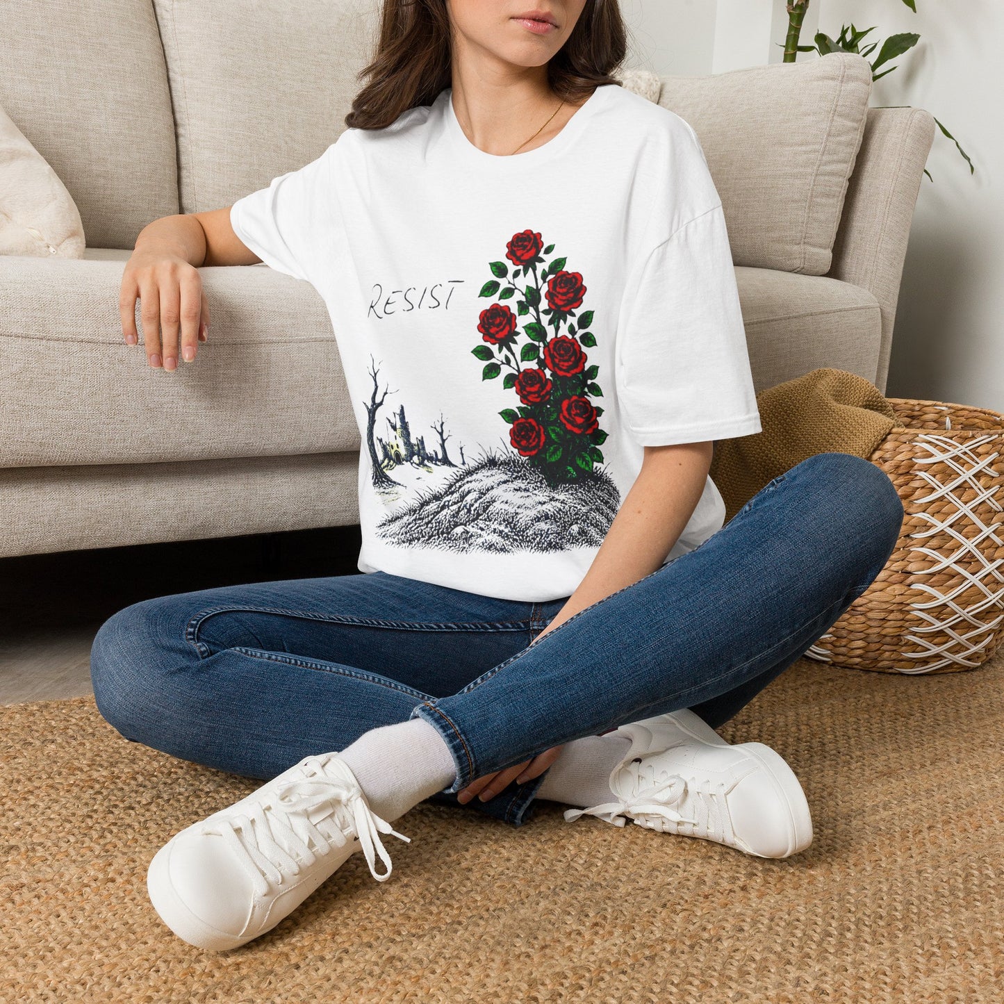 Resist Bold Graphic Softstyle Tee — Unique Ultimate Statement Gift