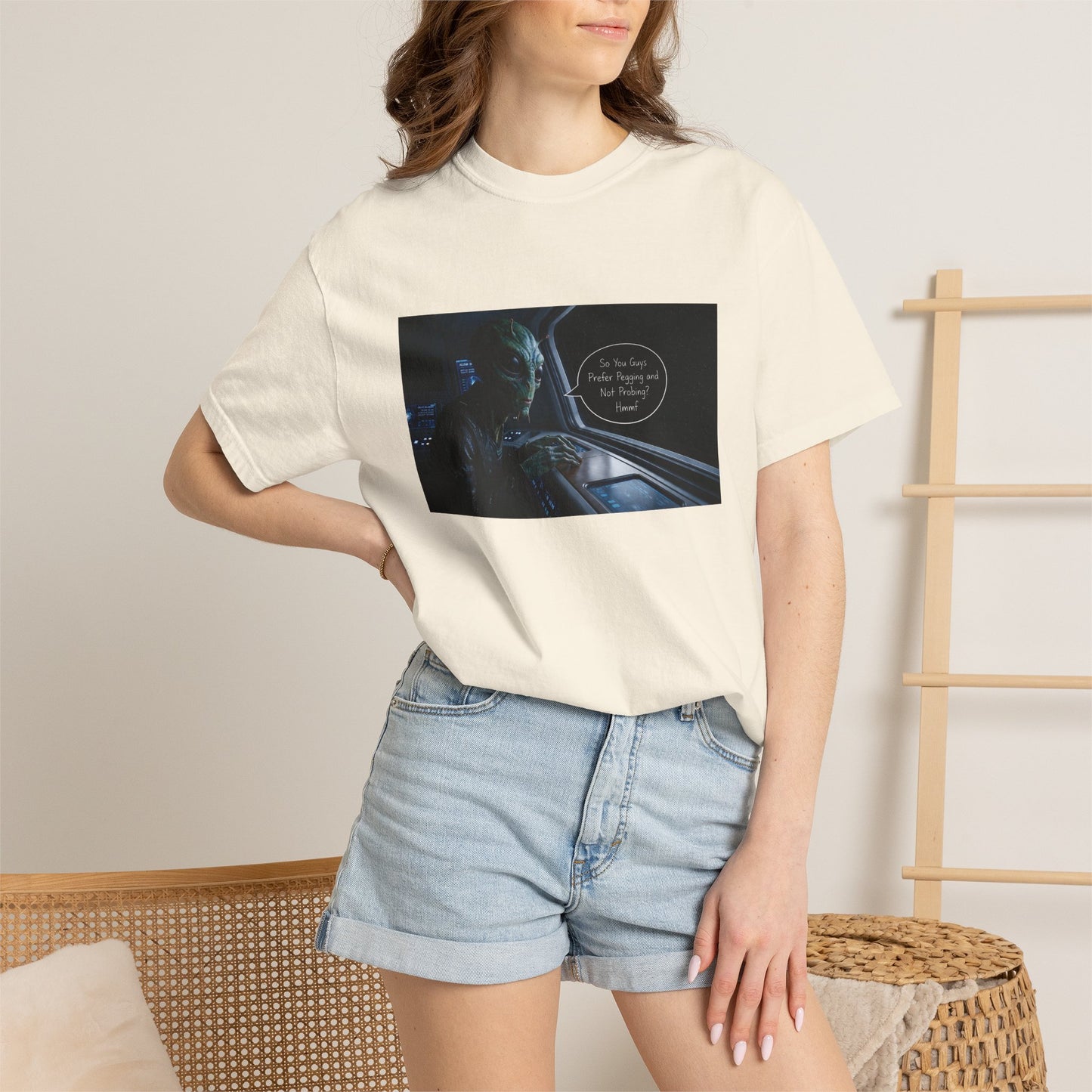 Alien Probing Unisex Garment-Dyed T-shirt