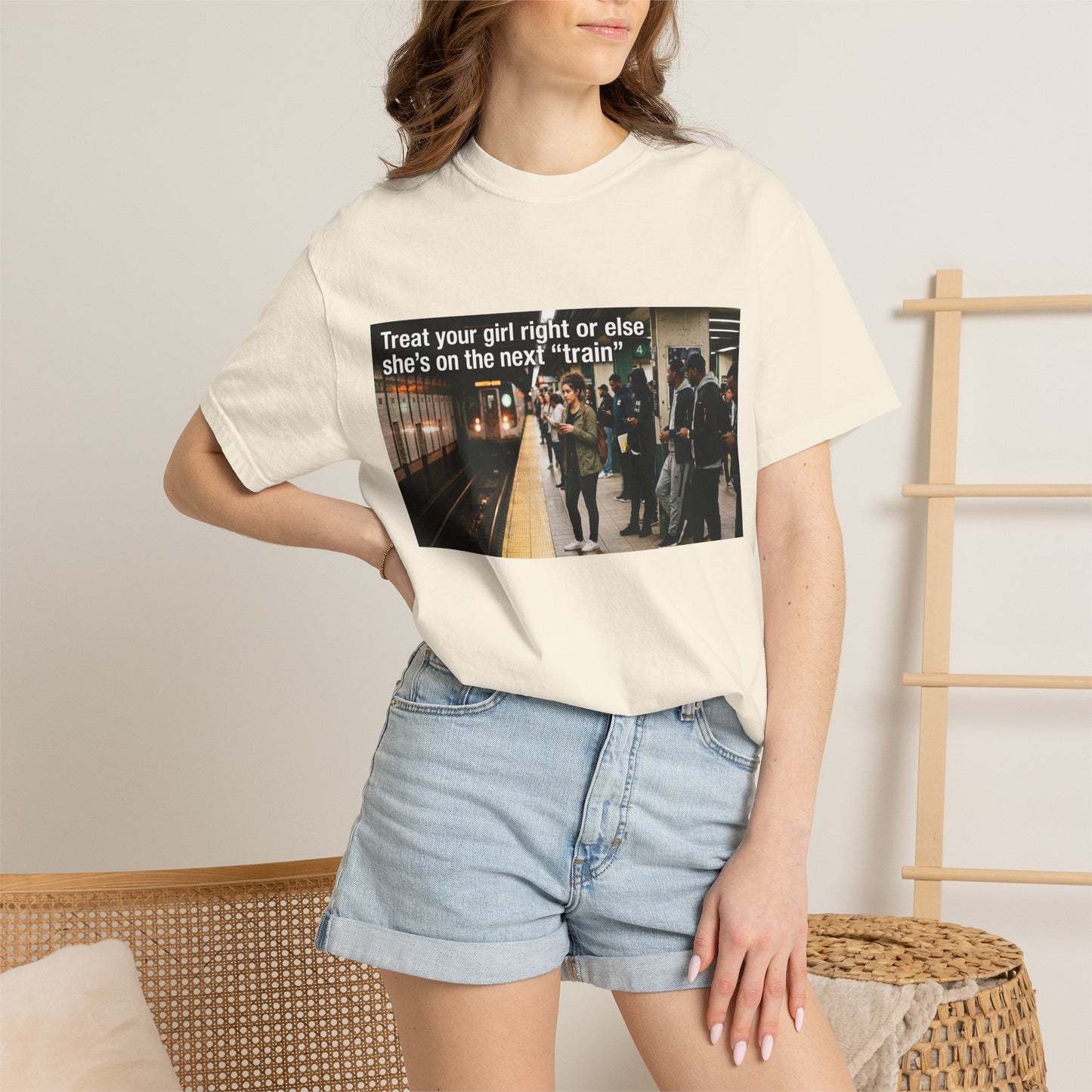 Treat your girl right or else Unisex Garment-Dyed T-shirt