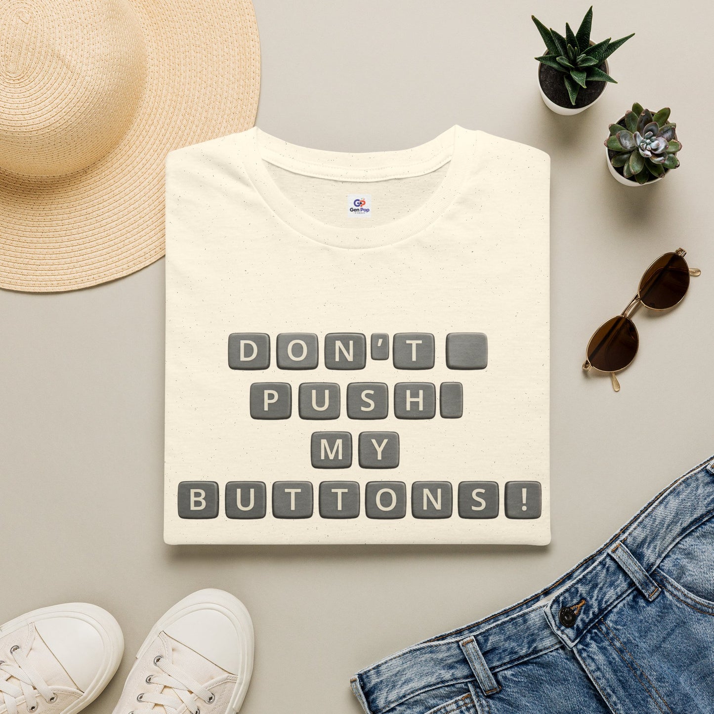 Don't Push My Buttons Funny Softstyle Tee — Relatable Gift Idea
