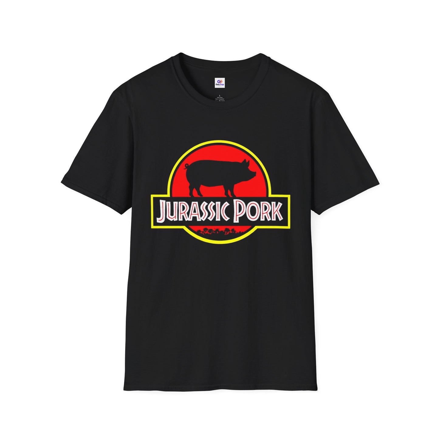 Jurassic Pork Funny Softstyle Tee — Gag Gift for Him or Her