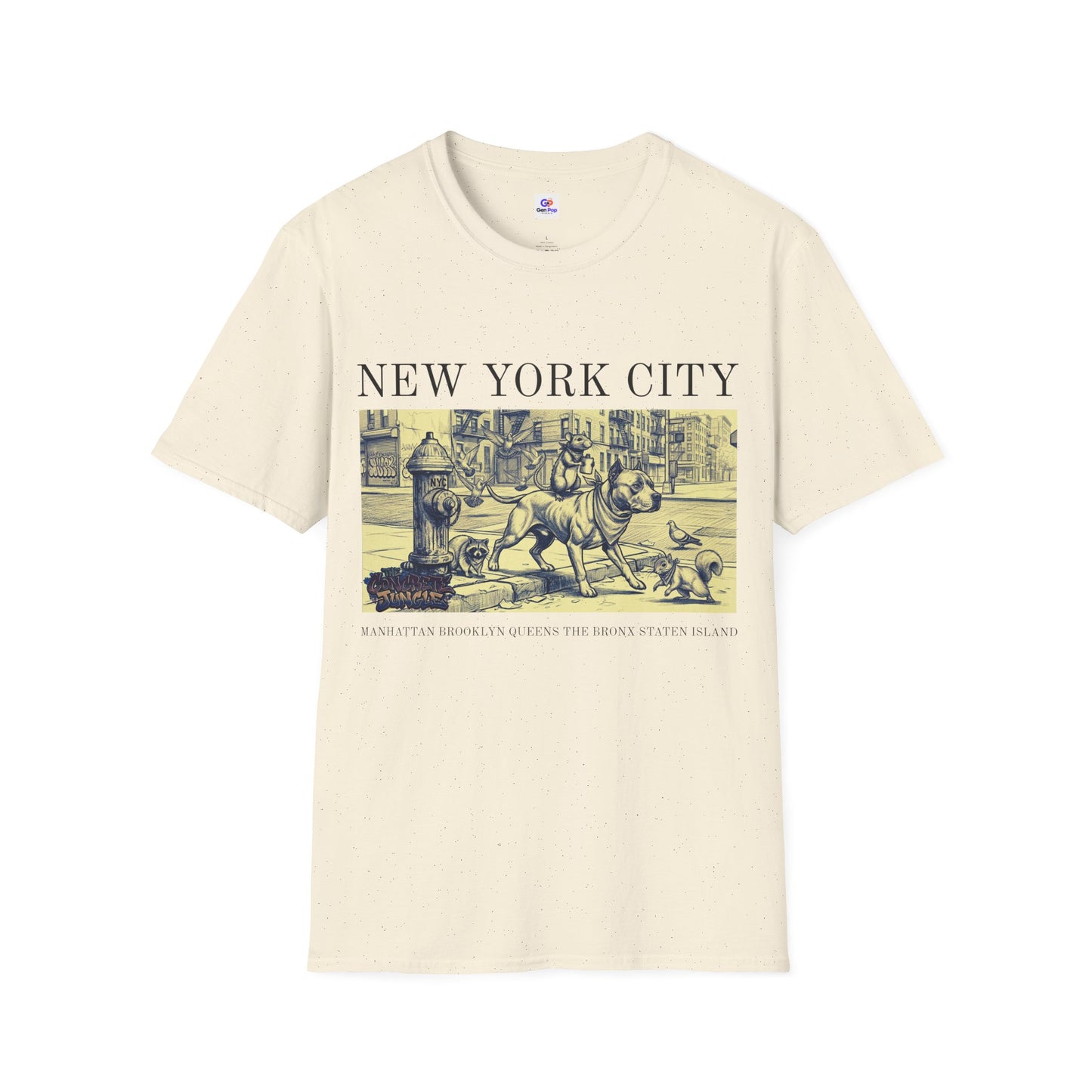 The Concrete Jungle NYC Graphic Softstyle Tee — Unique Gift for New Yorkers & Tourists