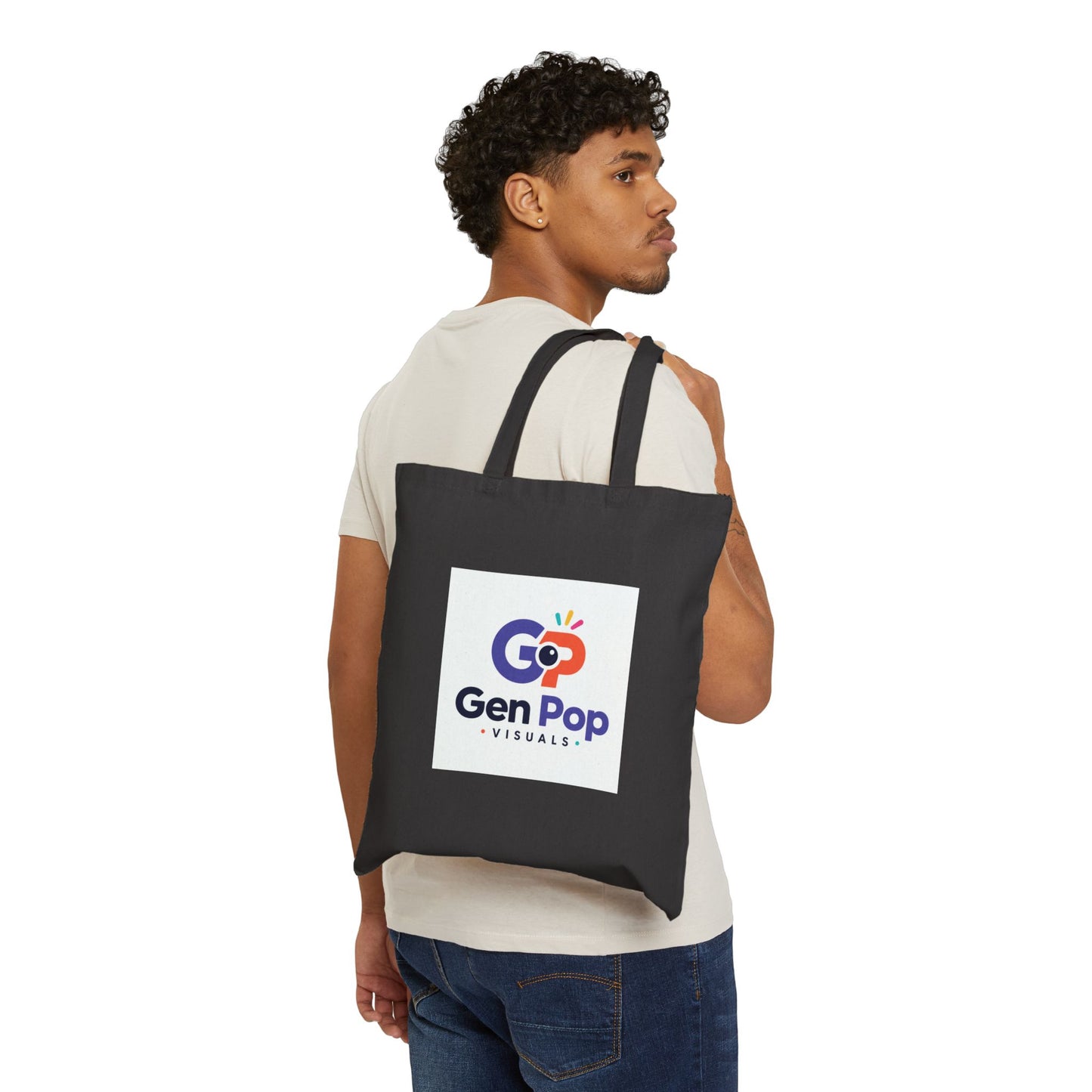 Dual Graphic Cotton Canvas Tote Bag