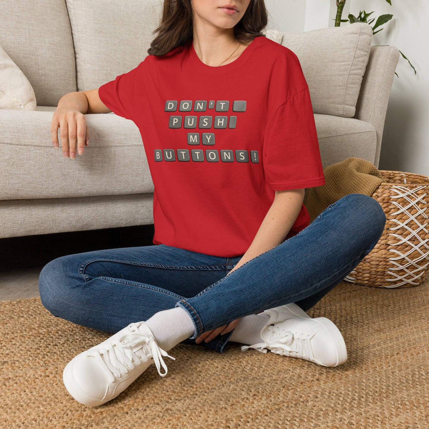 Don't Push My Buttons Funny Softstyle Tee — Relatable Gift Idea