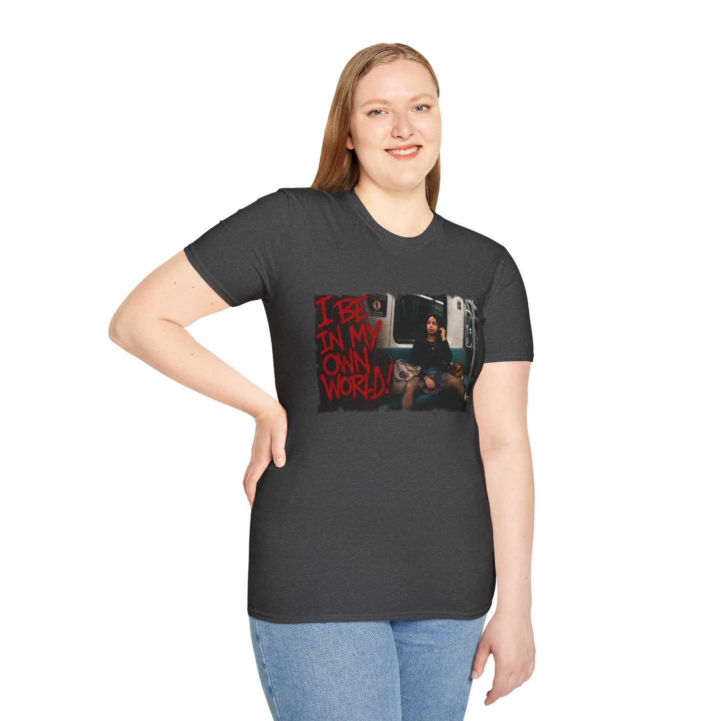 I be in my own world Unisex Softstyle T-Shirt