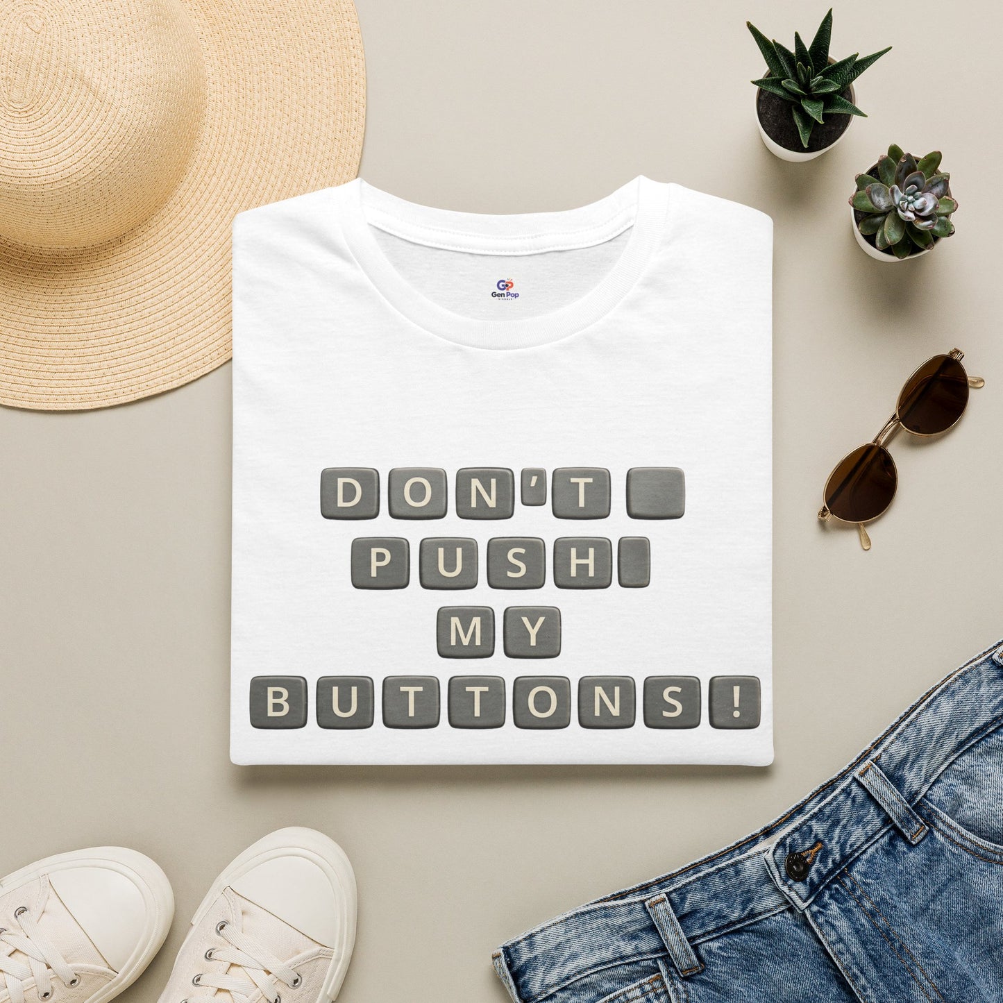 Don't Push My Buttons Funny Softstyle Tee — Relatable Gift Idea