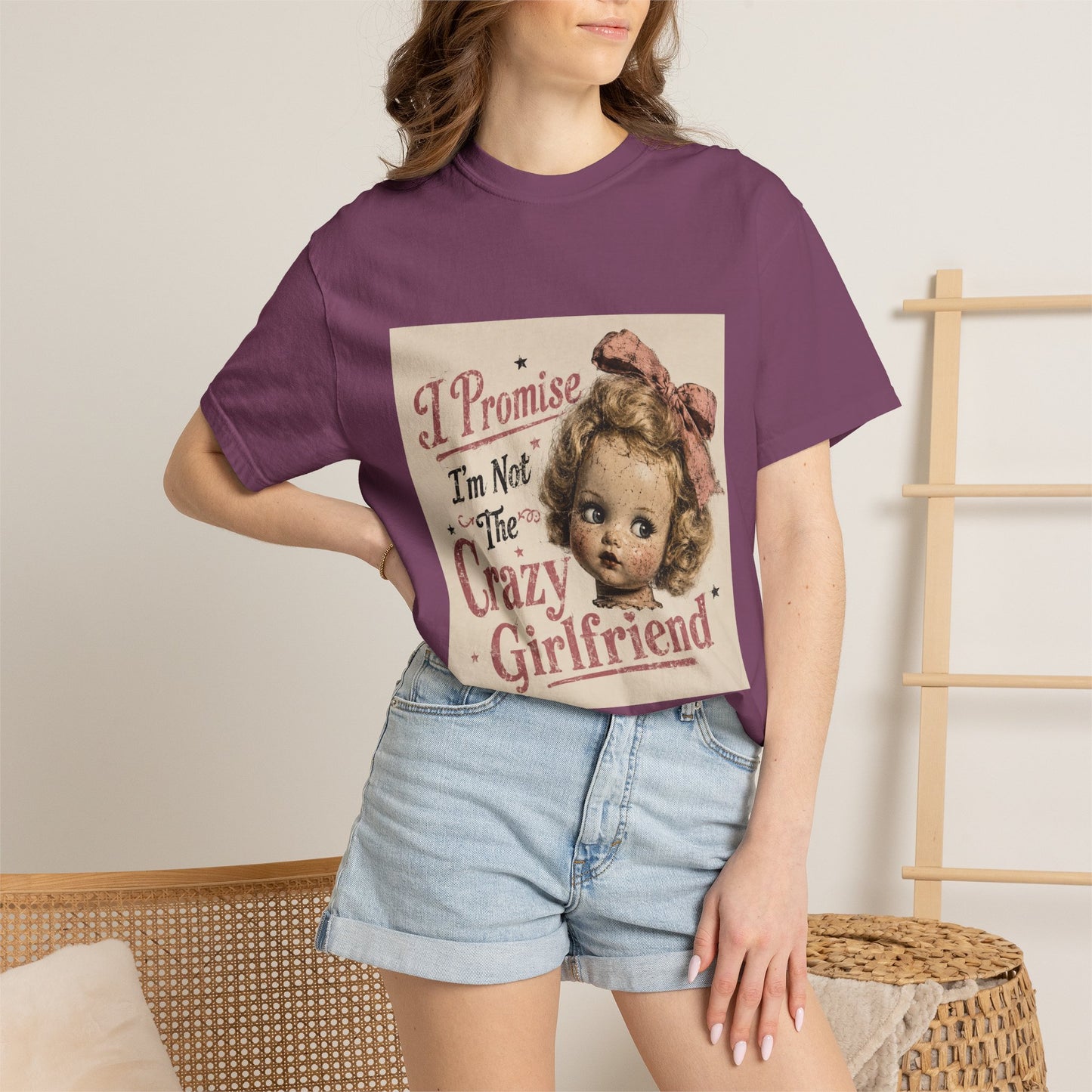 Crazy Girlfriend Funny Garment-Dyed T-Shirt — Funny Gift for Her