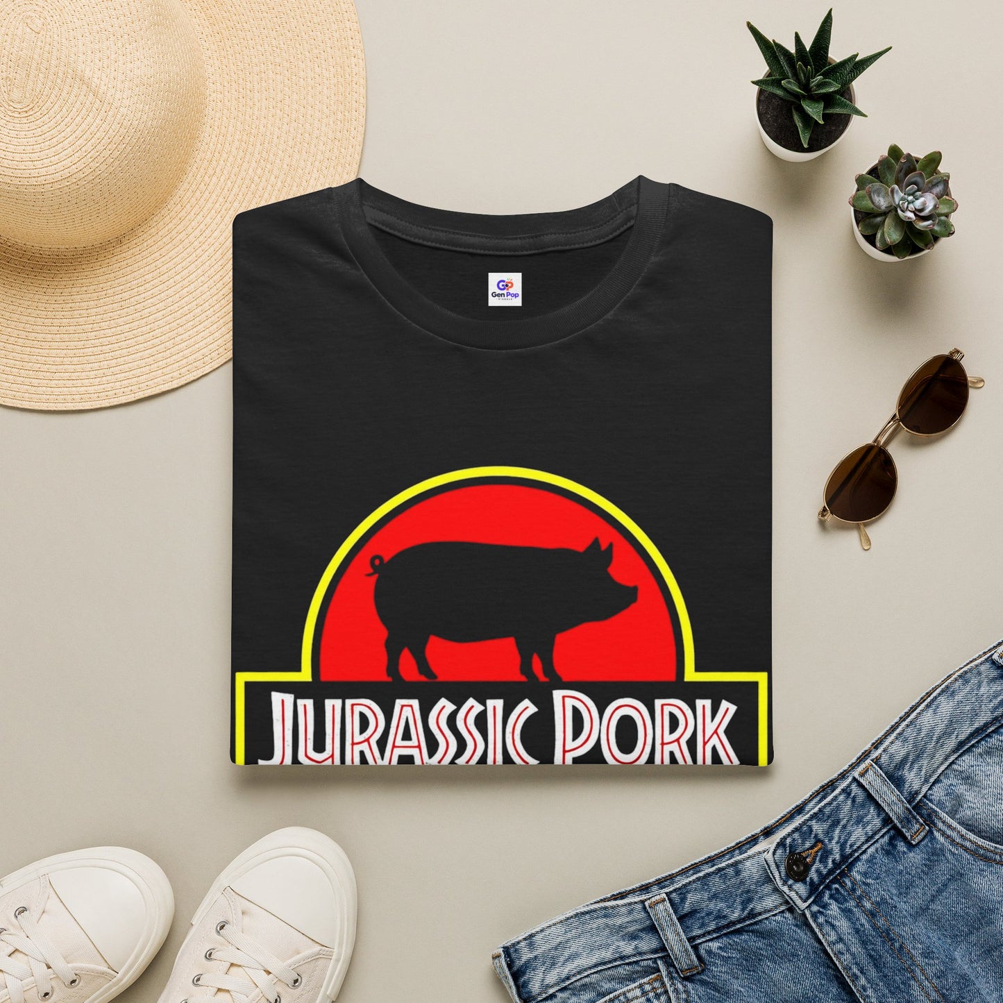 Jurassic Pork Funny Softstyle Tee — Gag Gift for Him or Her
