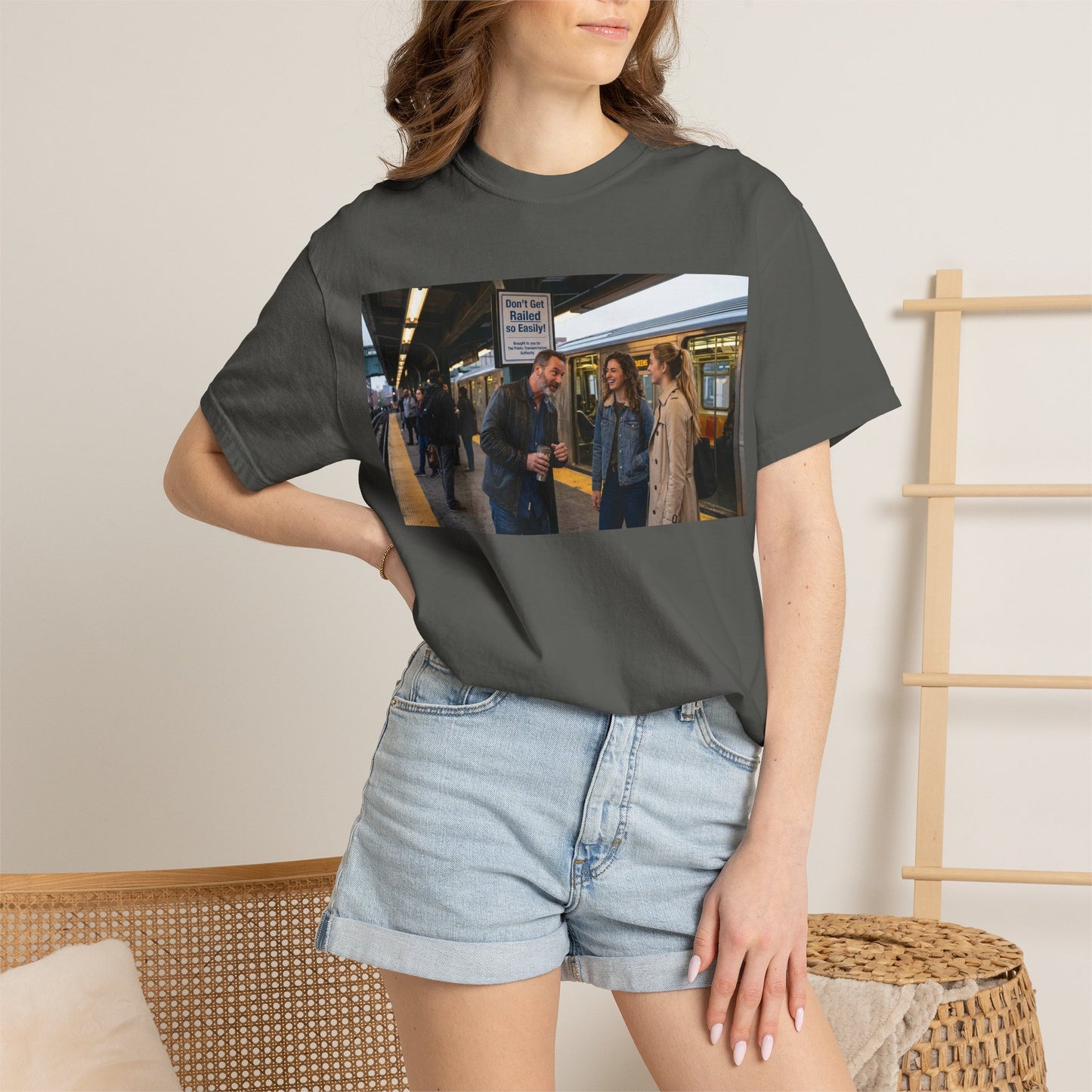 Don't Get Railed Funny Adult Humor Garment-Dyed T-Shirt — Gag Gift
