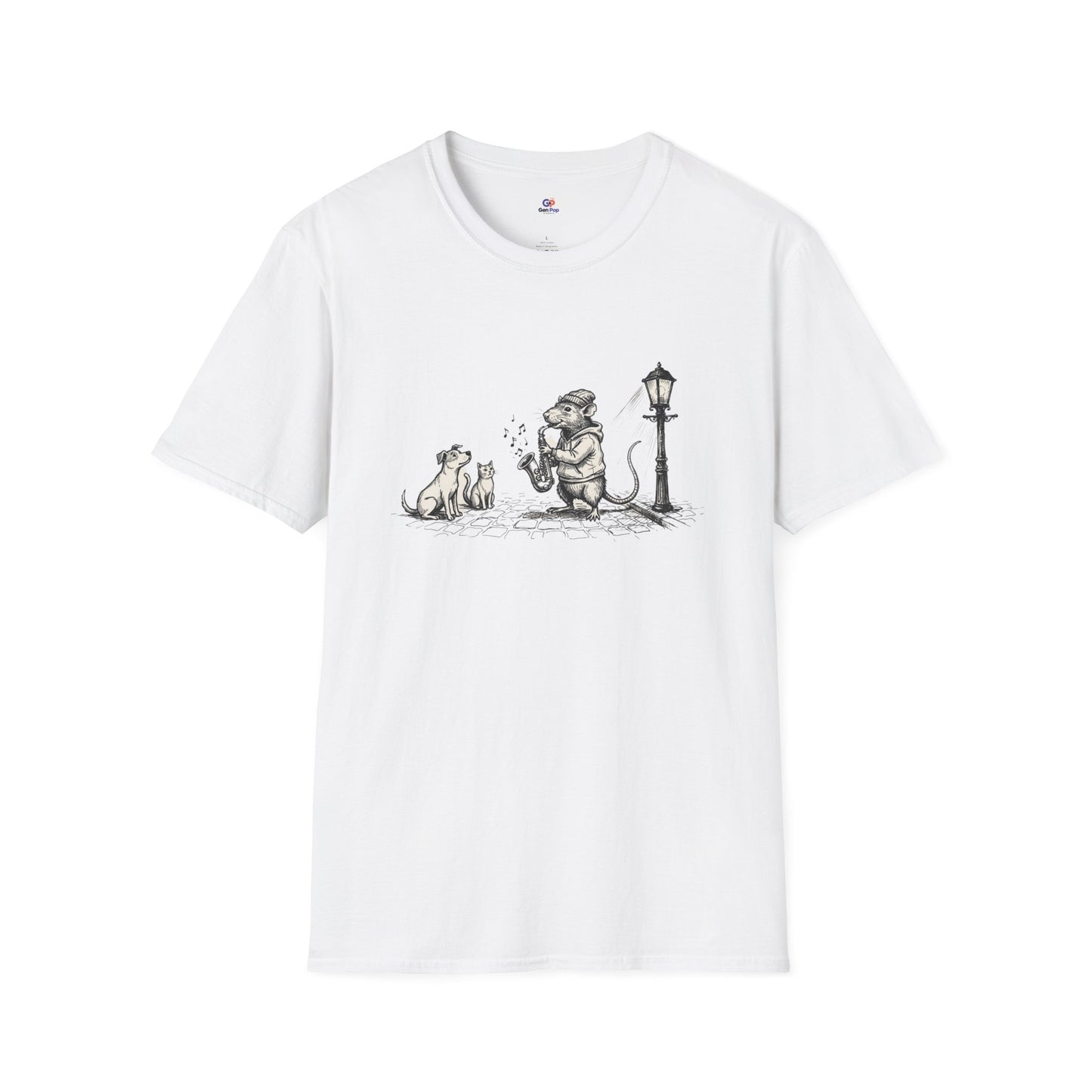 Musical Rat Funny Graphic Softstyle Tee — Unique City Inspired Gift