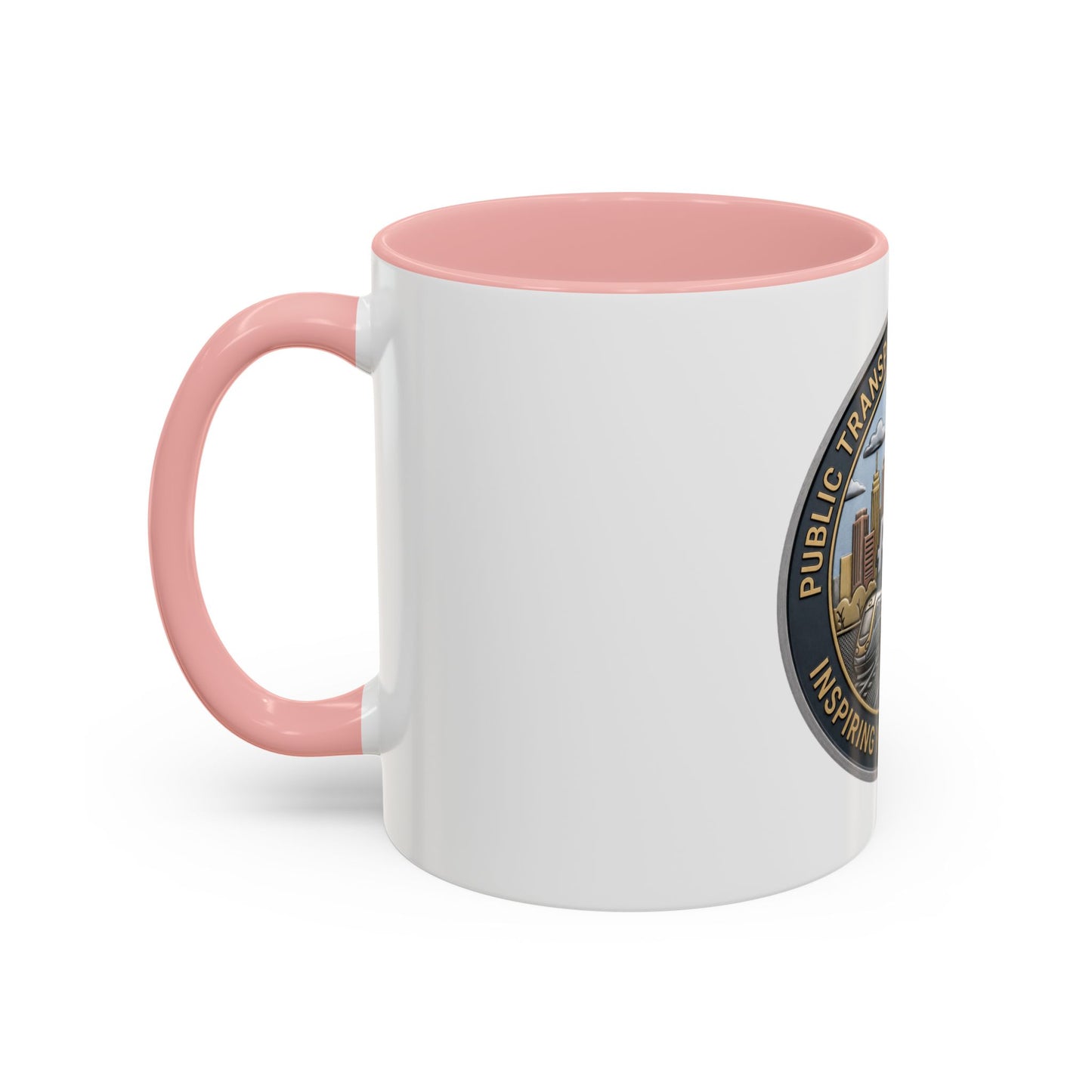 PTA Logo Accent Coffee Mug — Fun Gift for Transit Buffs