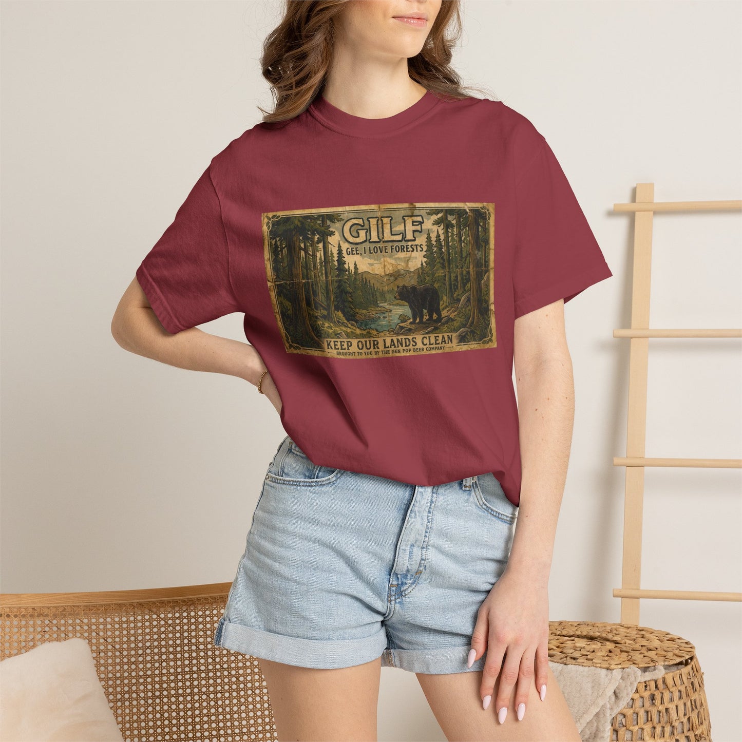 GILF Bear Funny Adult Humor Garment-Dyed Tee — Gag Gift for Him or Her