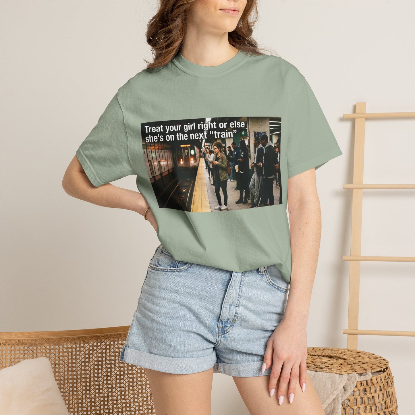Treat your girl right or else Unisex Garment-Dyed T-shirt