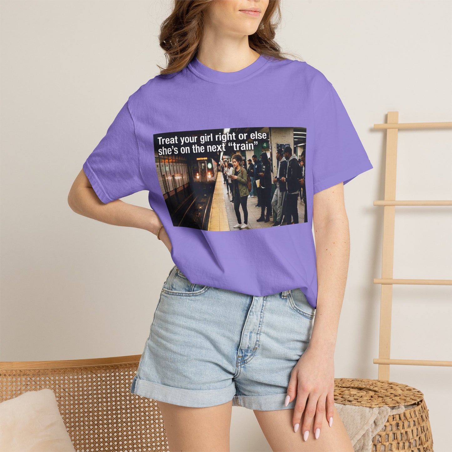 Treat your girl right or else Unisex Garment-Dyed T-shirt