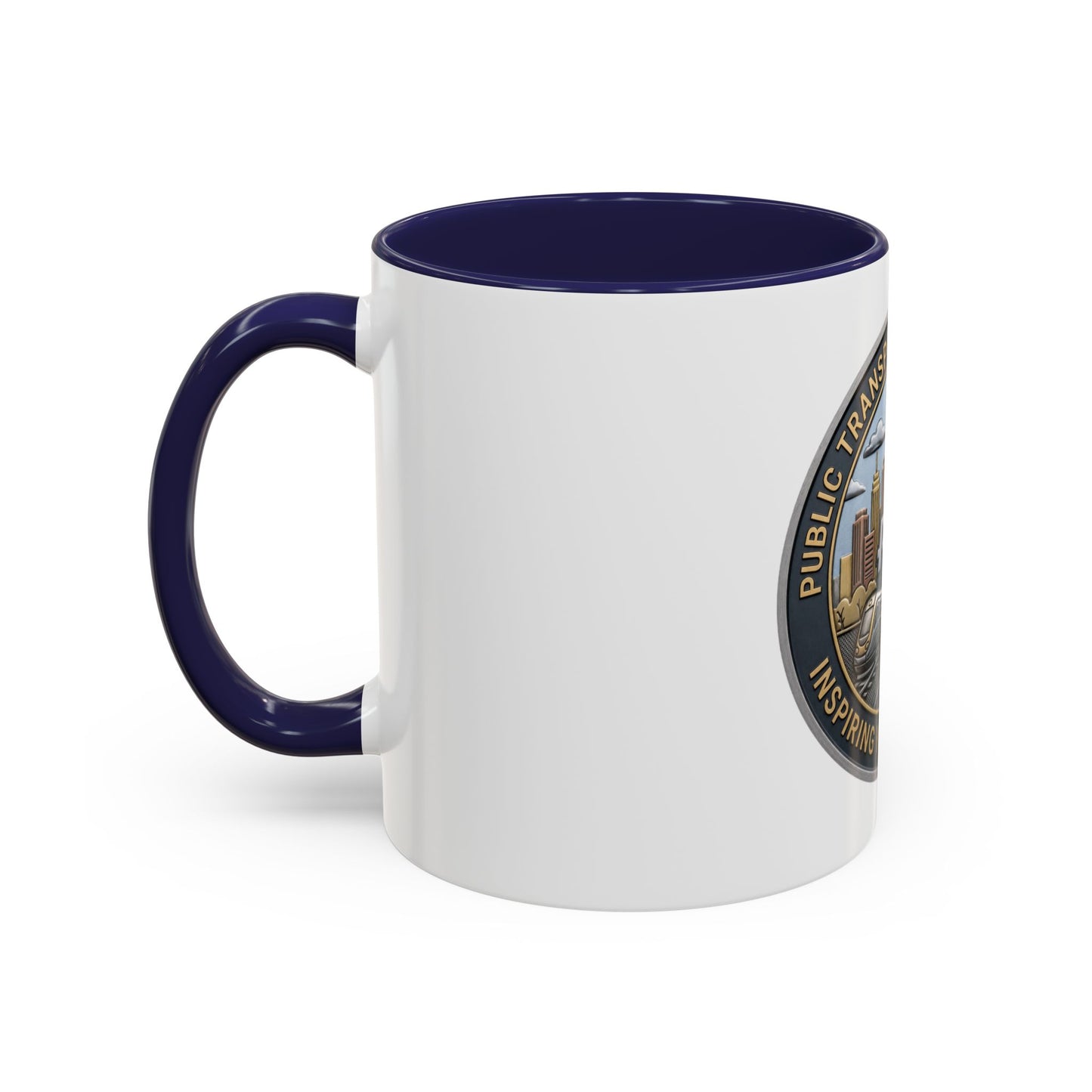 PTA Logo Accent Coffee Mug — Fun Gift for Transit Buffs