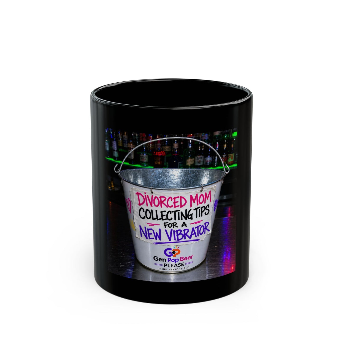 Divorced mom collecting tips for a new  Black Mug (11oz, 15oz)