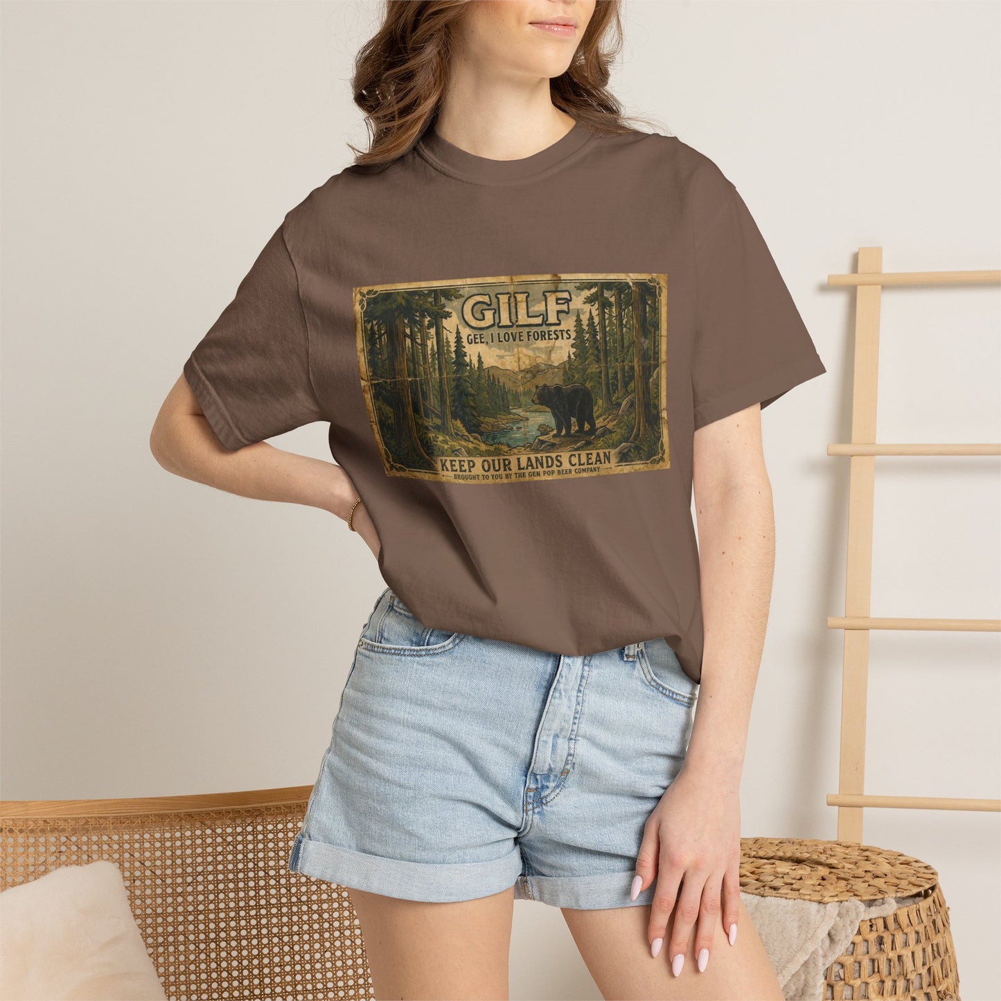GILF Bear Funny Adult Humor Garment-Dyed Tee — Gag Gift for Him or Her